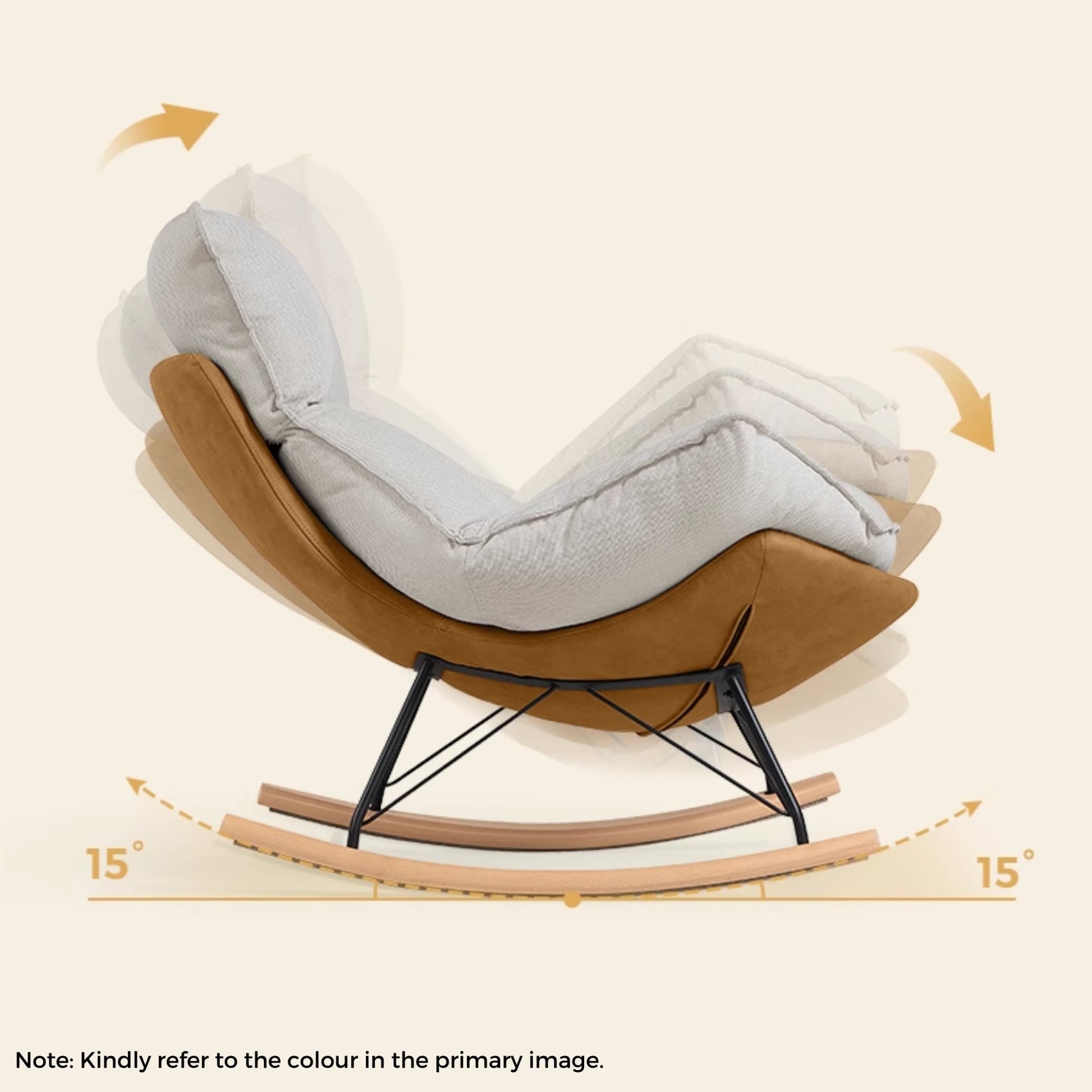 Linspire Ubel Rocking Chair, Green & Cool White