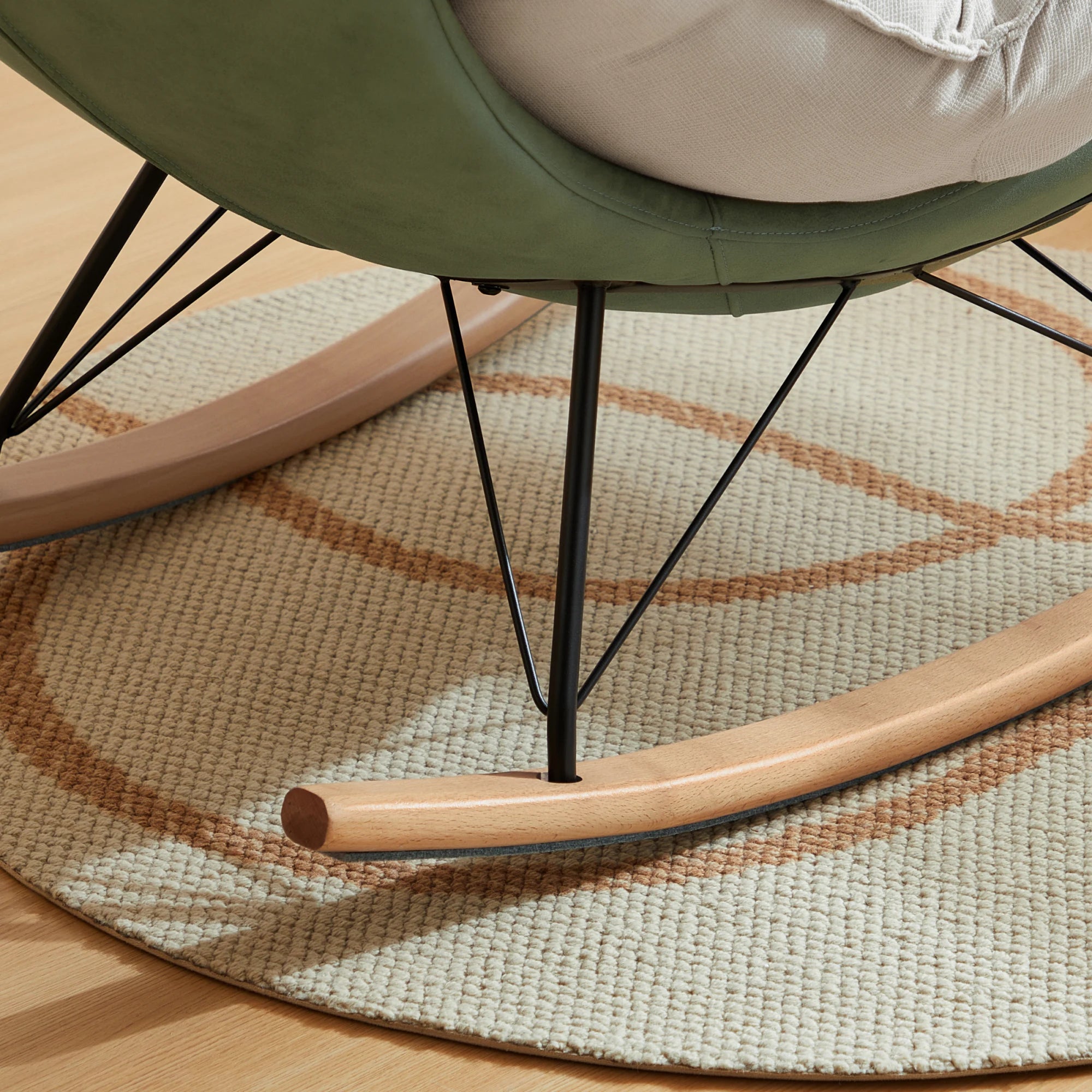 Linspire Ubel Rocking Chair, Green & Cool White