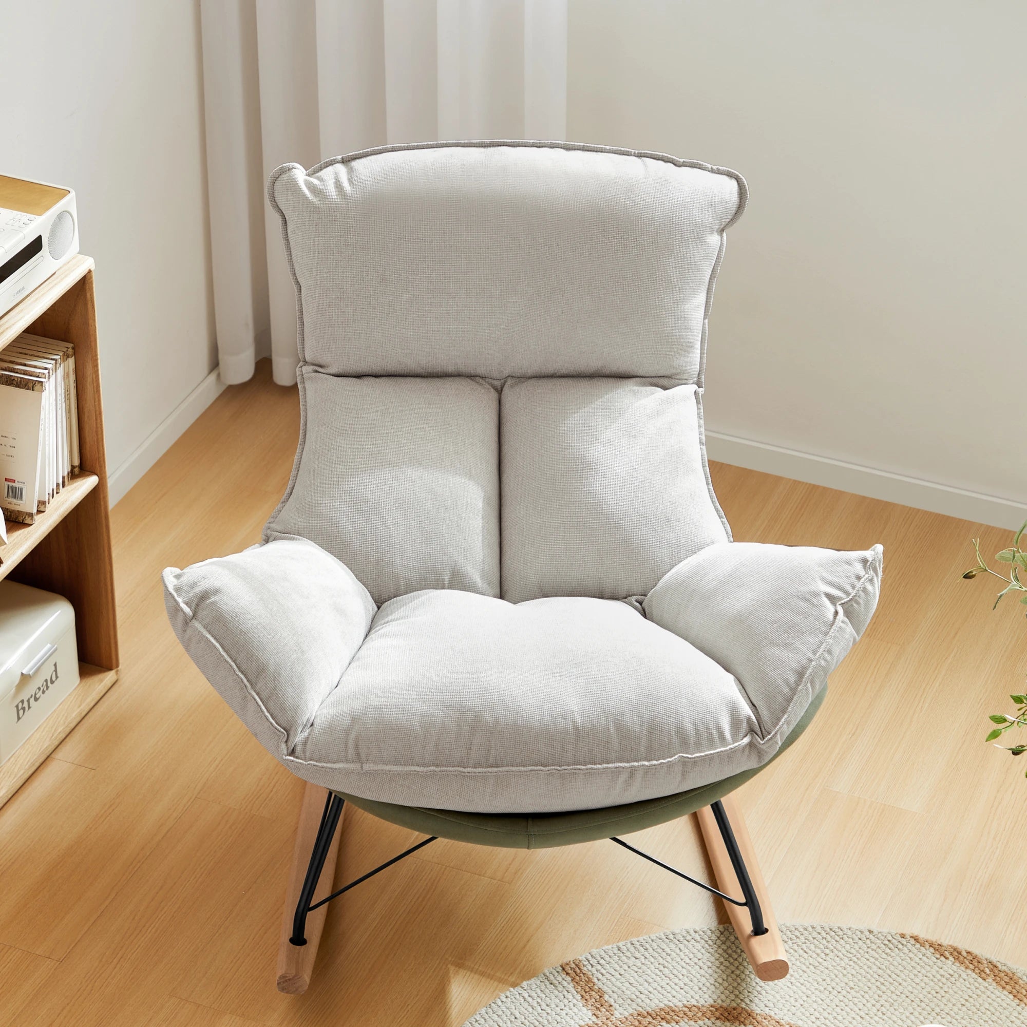 Linspire Ubel Rocking Chair, Green & Cool White