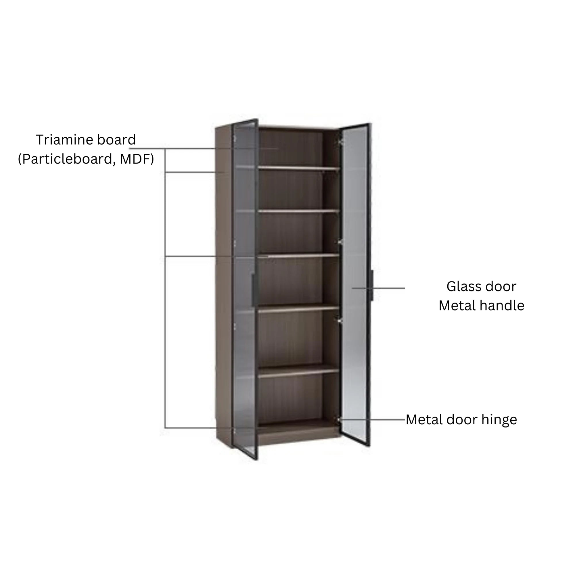 Linspire Vanko Glass Door Display Cabinet