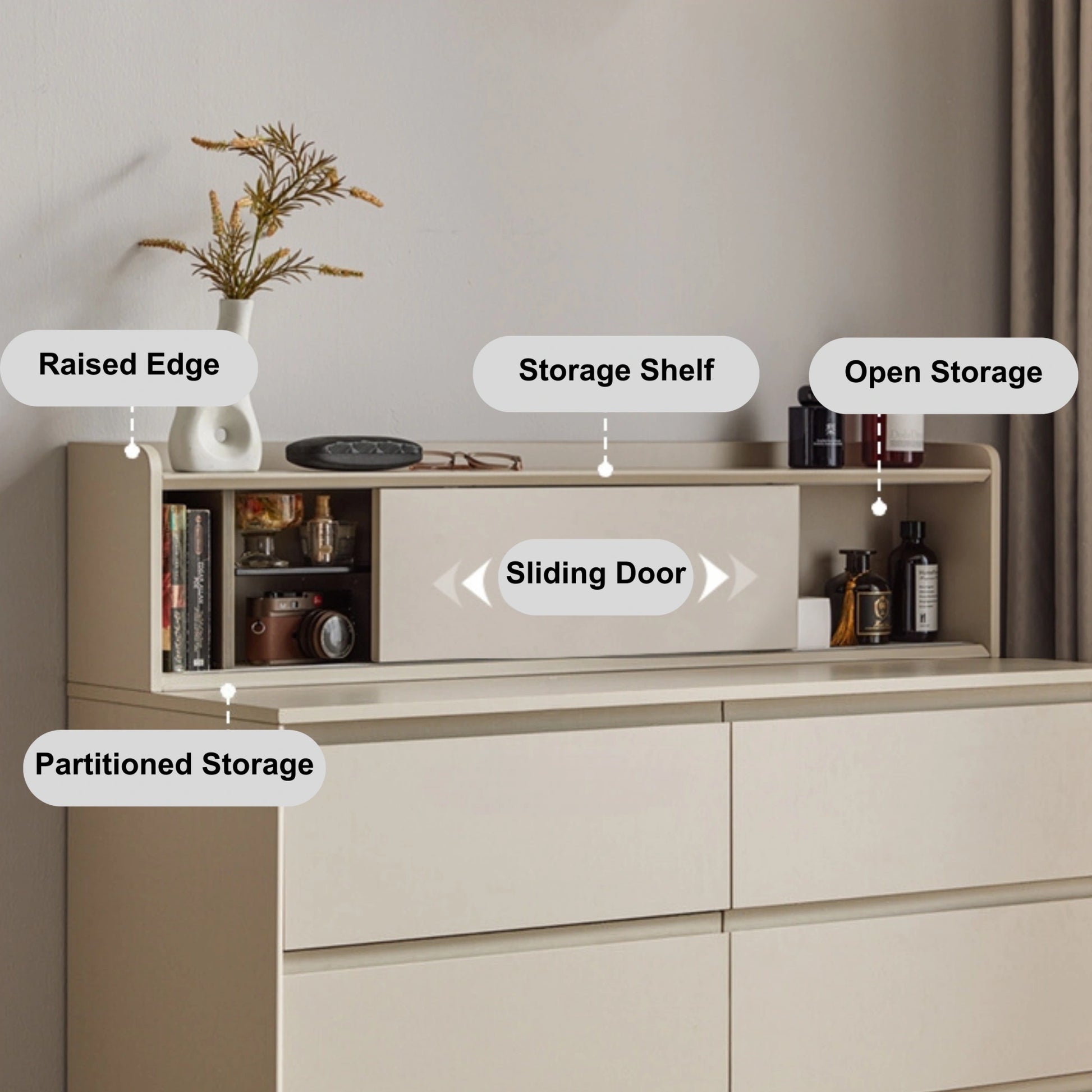 Linspire Vanko Chest of 6 Drawers with Add on Unit