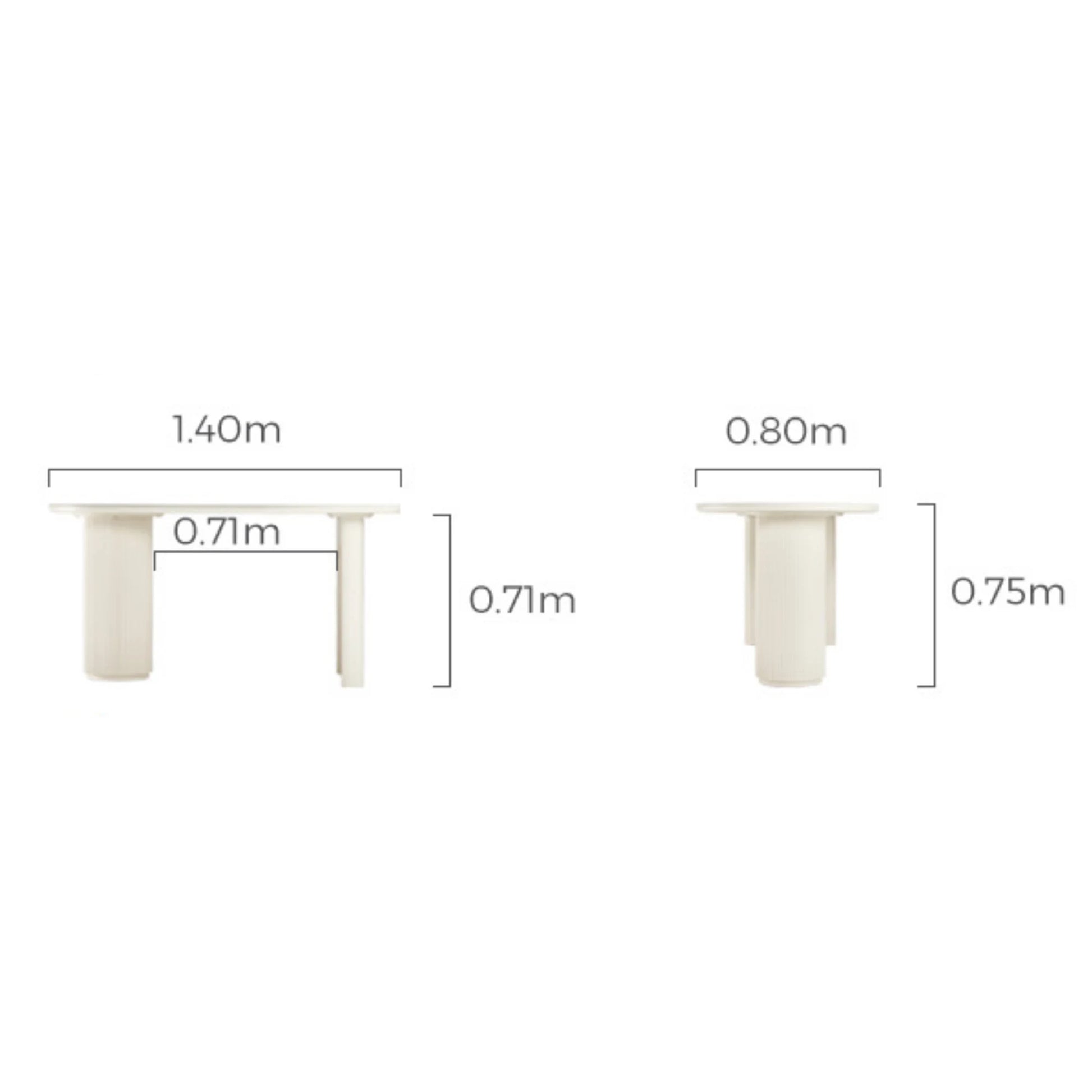 Linspire Flova Dining Table(140x80cm) & 4 Chairs Set, Black & Off-White