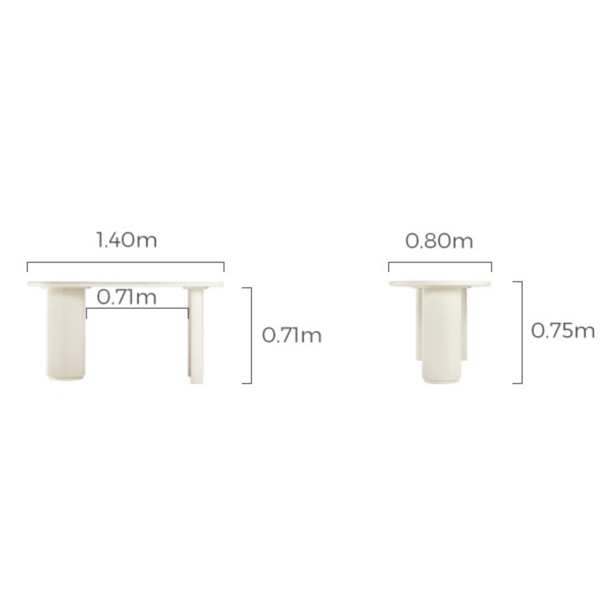 Linspire Flova Dining Table(140x80cm) & 4 Chairs Set, Black & Off-White