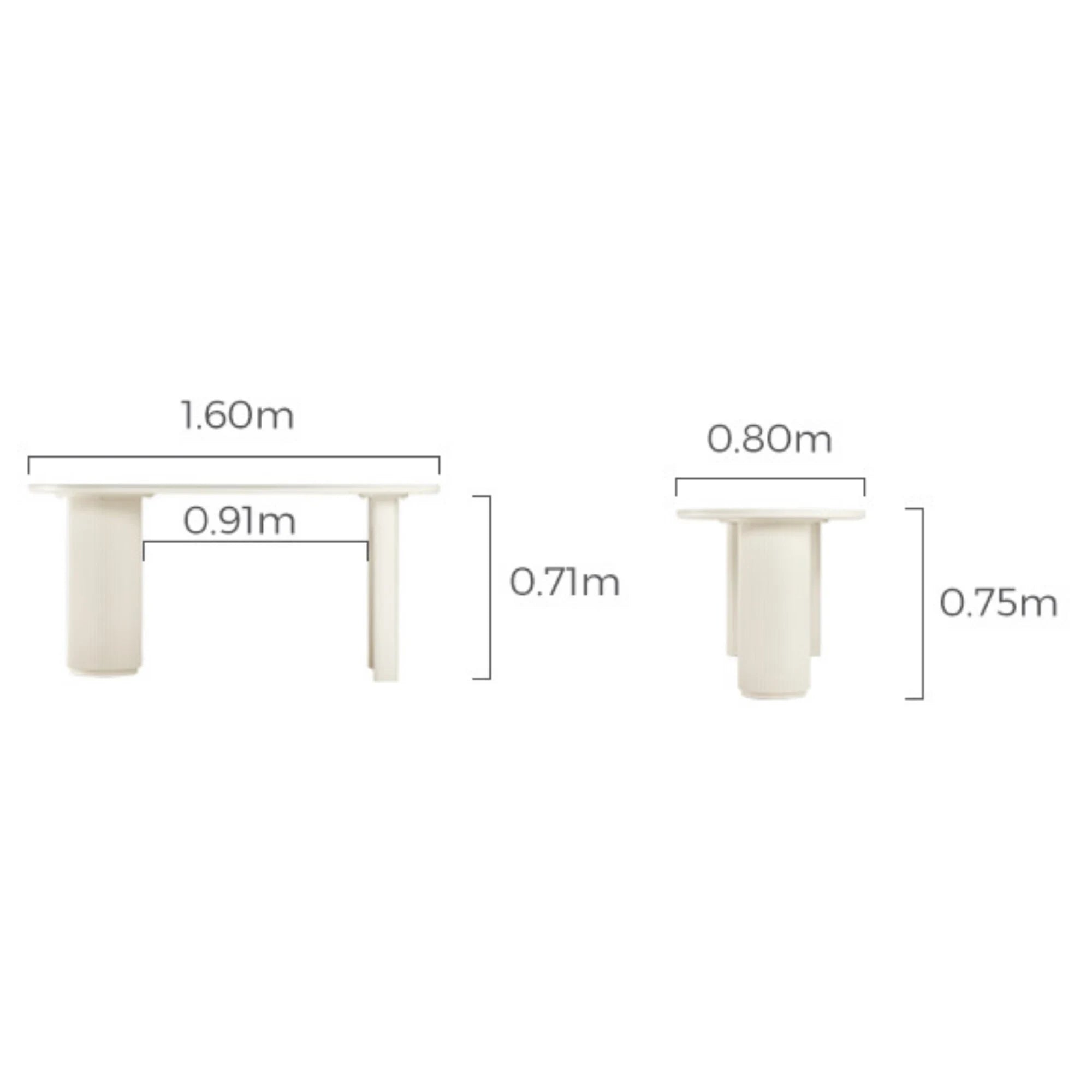 Linspire Flova Dining Table(160x80cm) & 4 Chairs Set, Black & Off-White