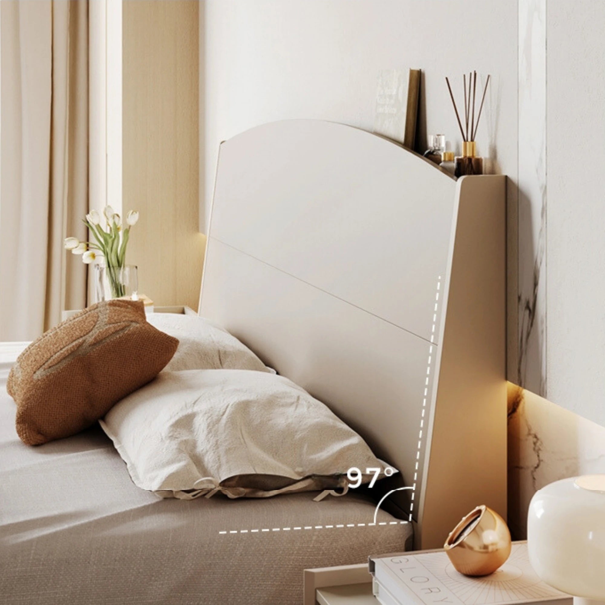 Linspire Vanko Global Queen Bed Frame & Bedside Table Set
