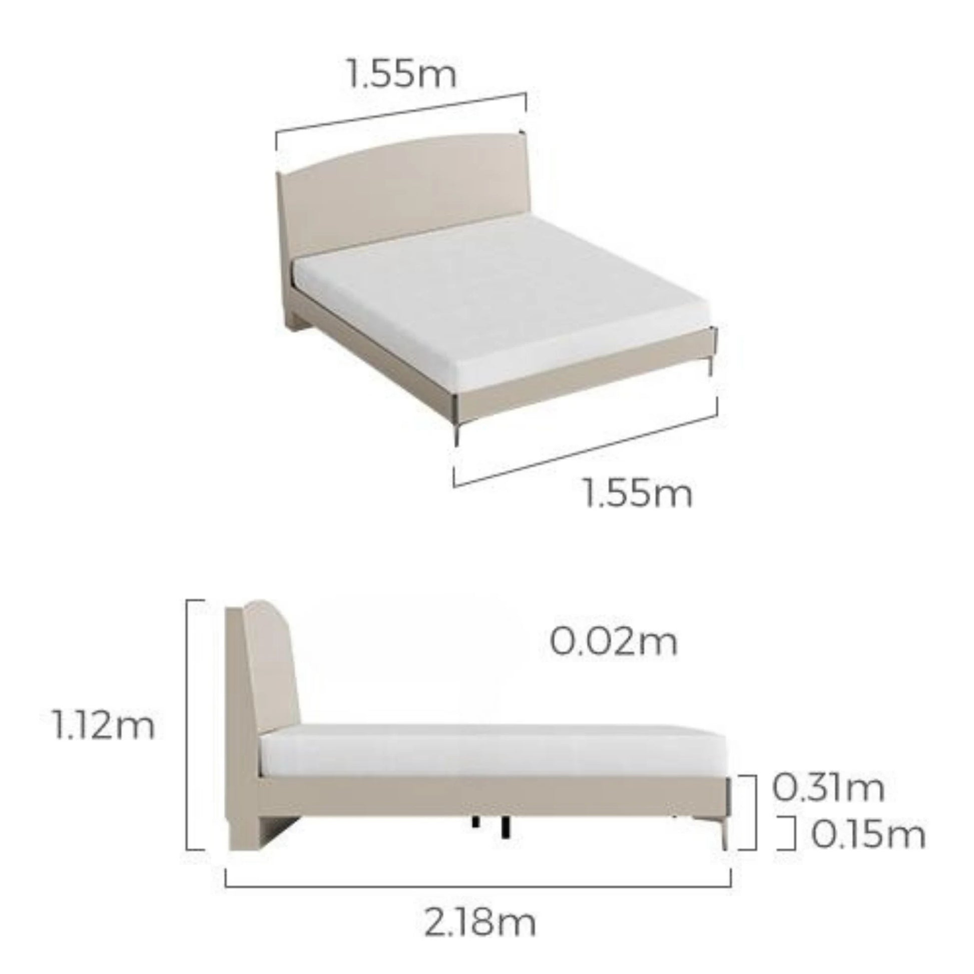 Linspire Vanko Global Queen Bed Frame & Bedside Table Set