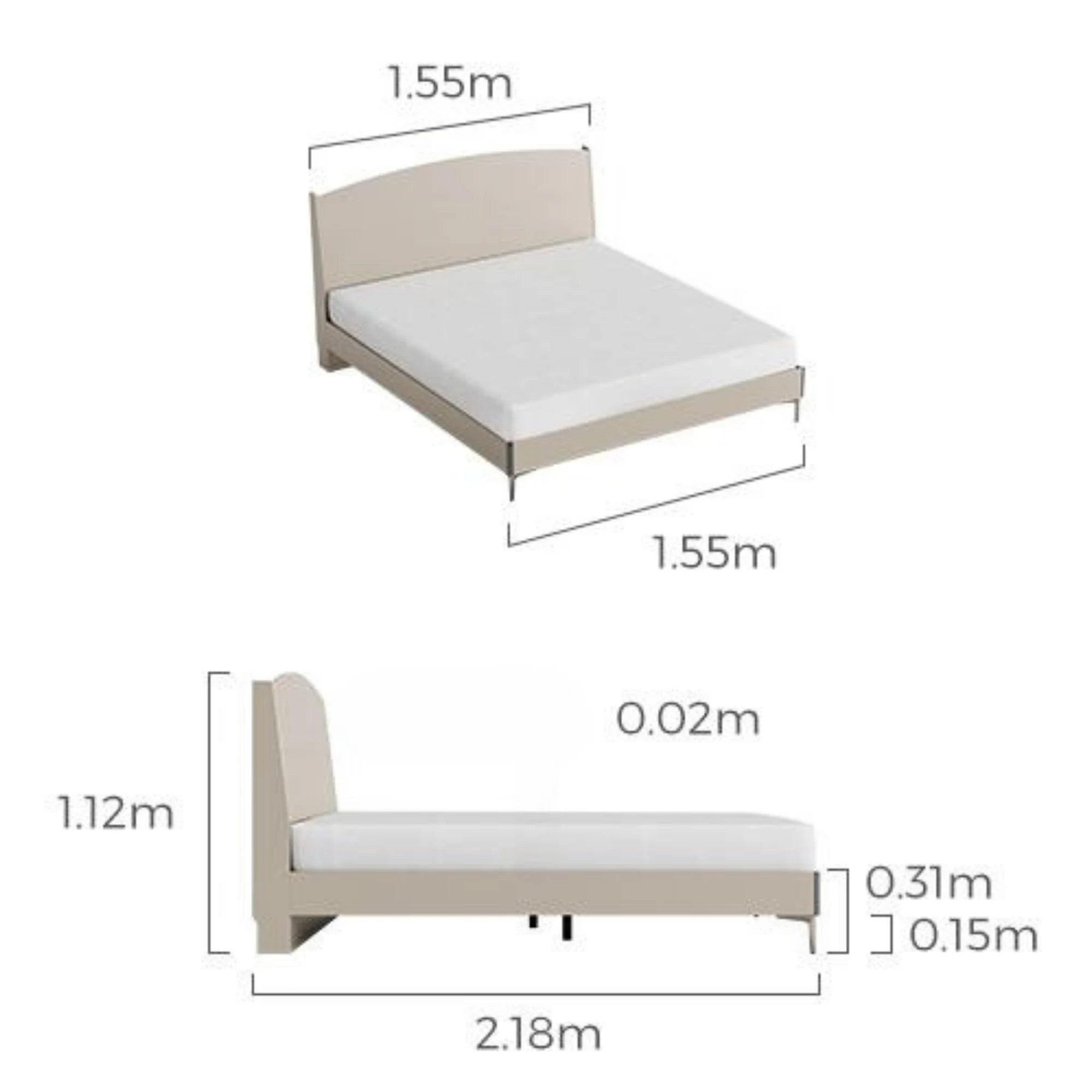 Linspire Vanko Global Queen Bed Frame & Bedside Table Set