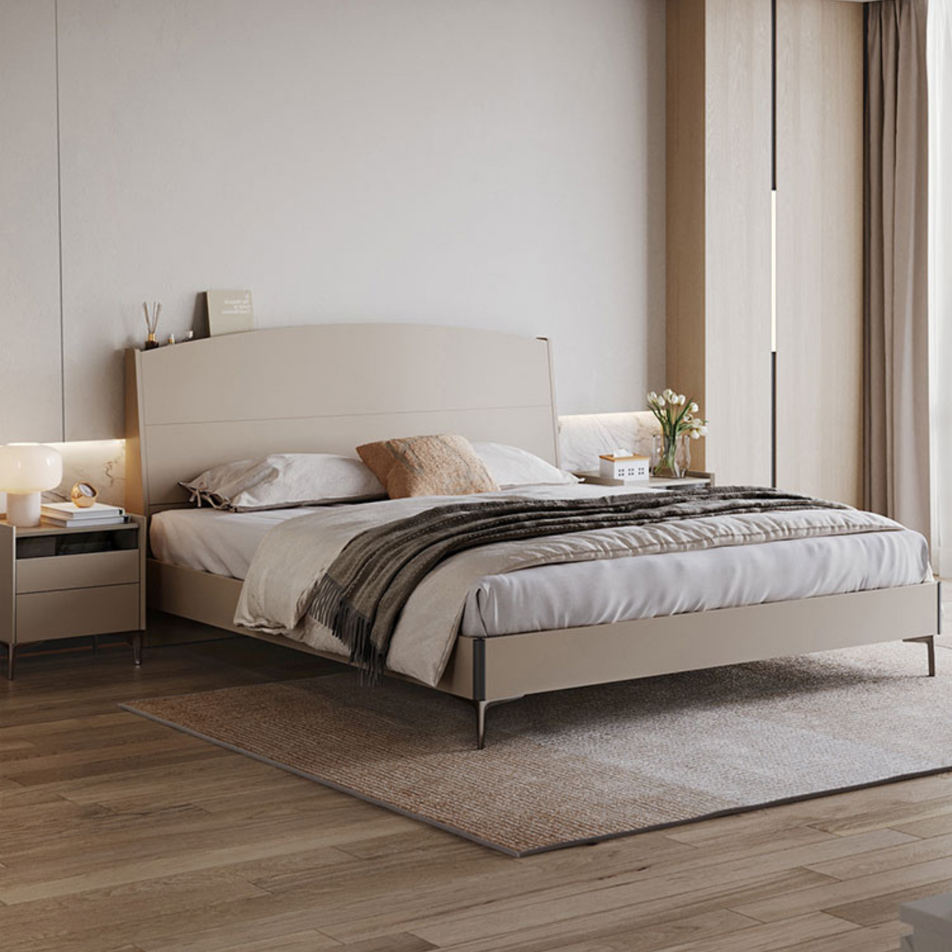 Linspire Vanko NZ Super King Bed Frame & Bedside Table Set