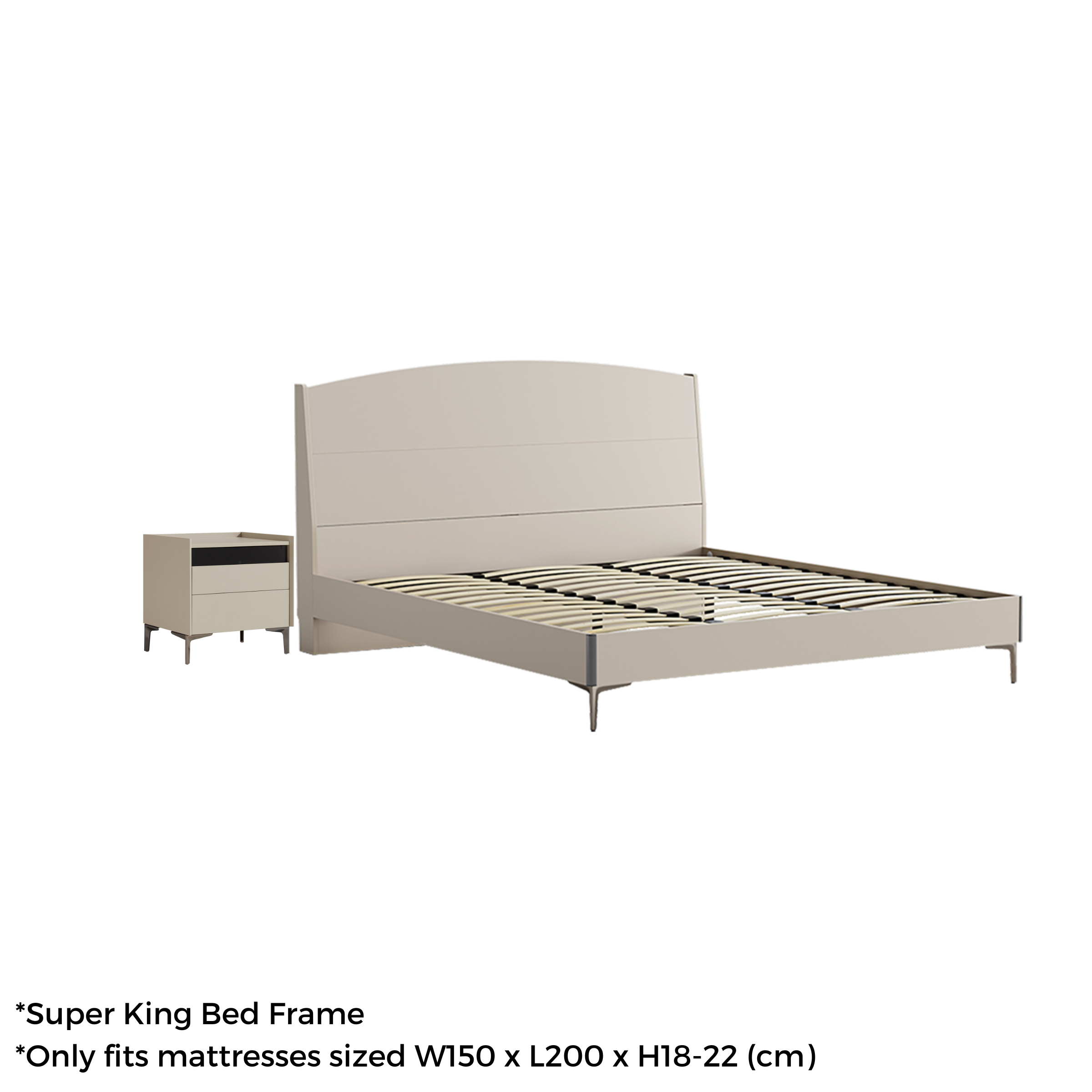 Linspire Vanko NZ Super King Bed Frame & Bedside Table Set