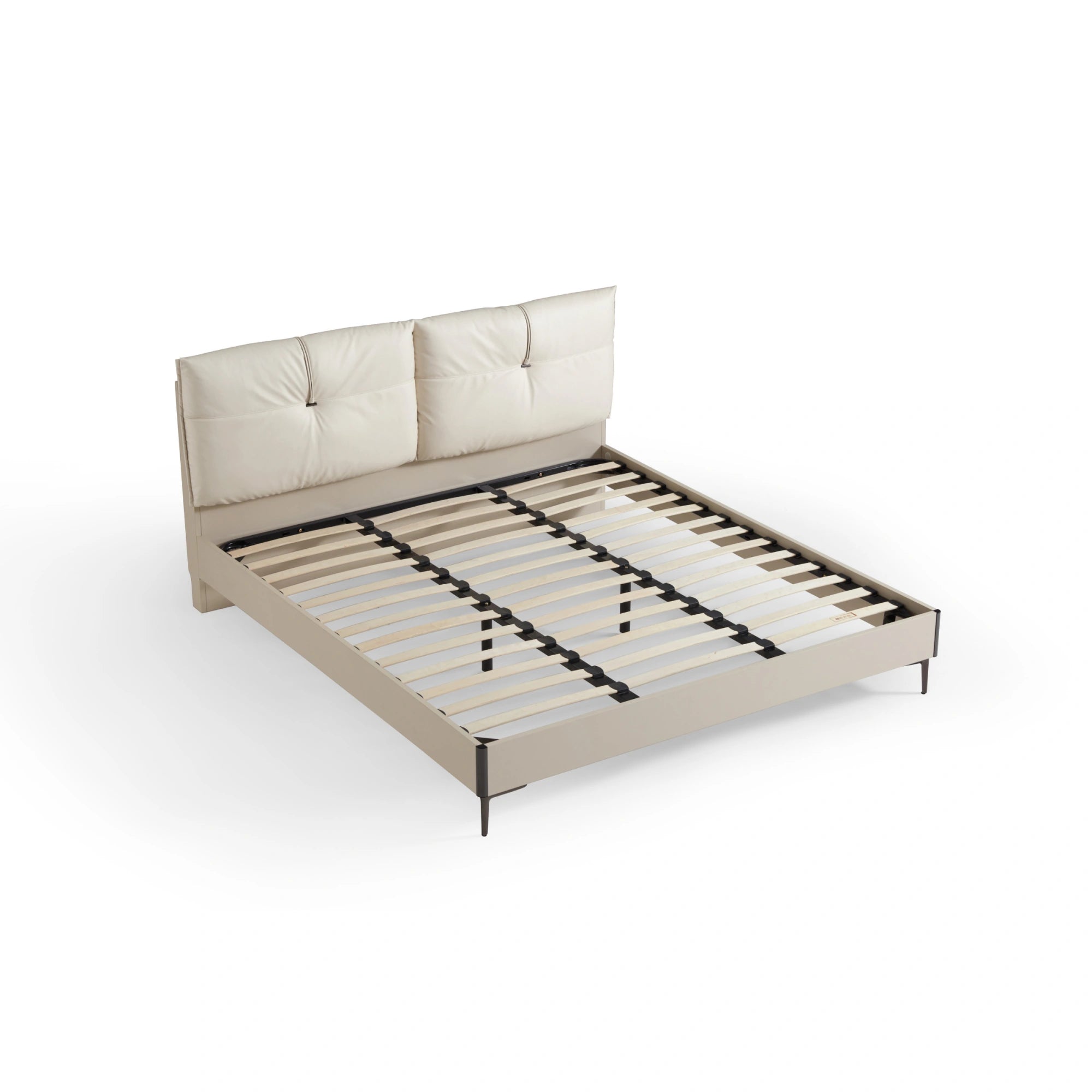 Linspire Vanko Leathaire Global Queen Bed Frame & Bedside Table Set