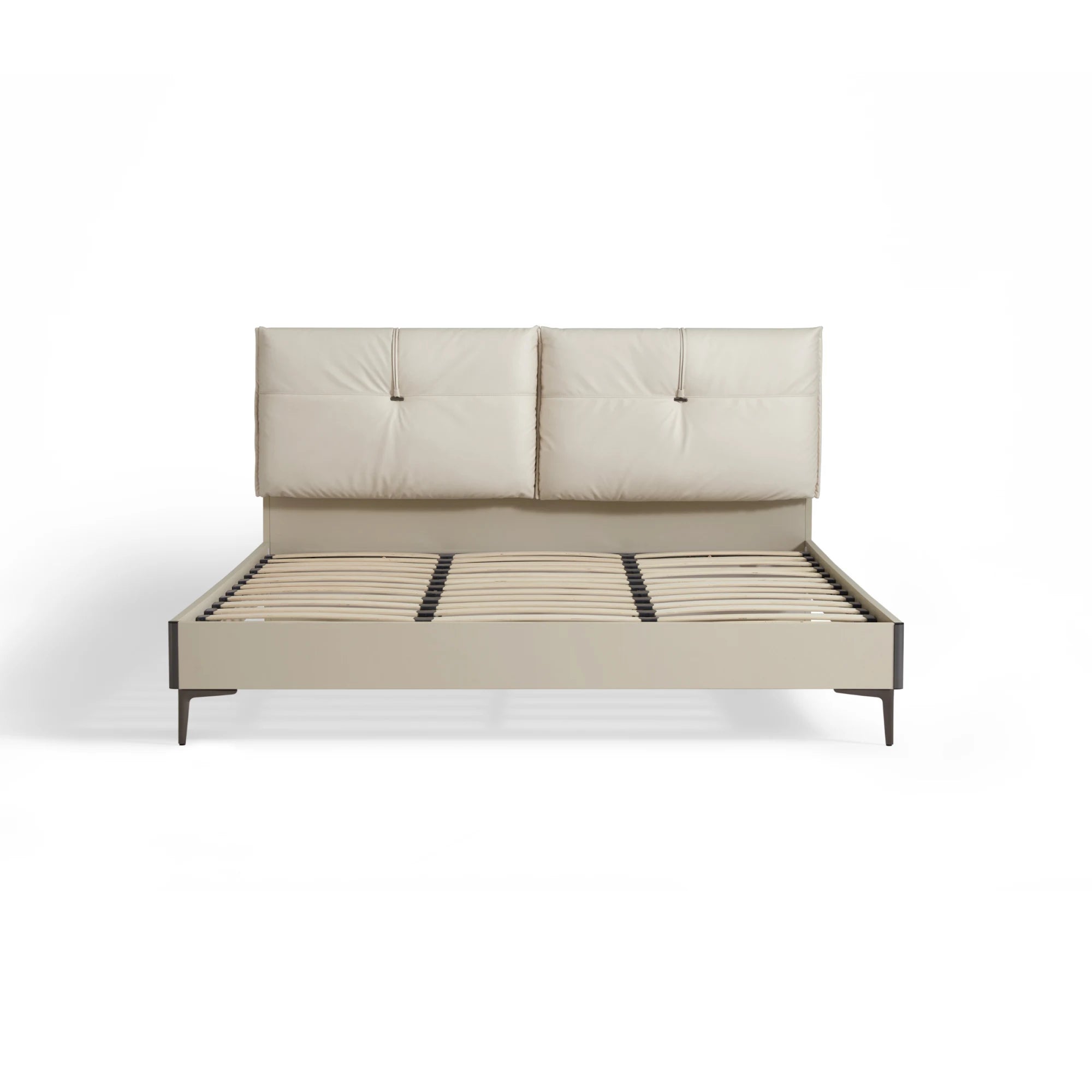 Linspire Vanko Leathaire Global Queen Bed Frame & Bedside Table Set