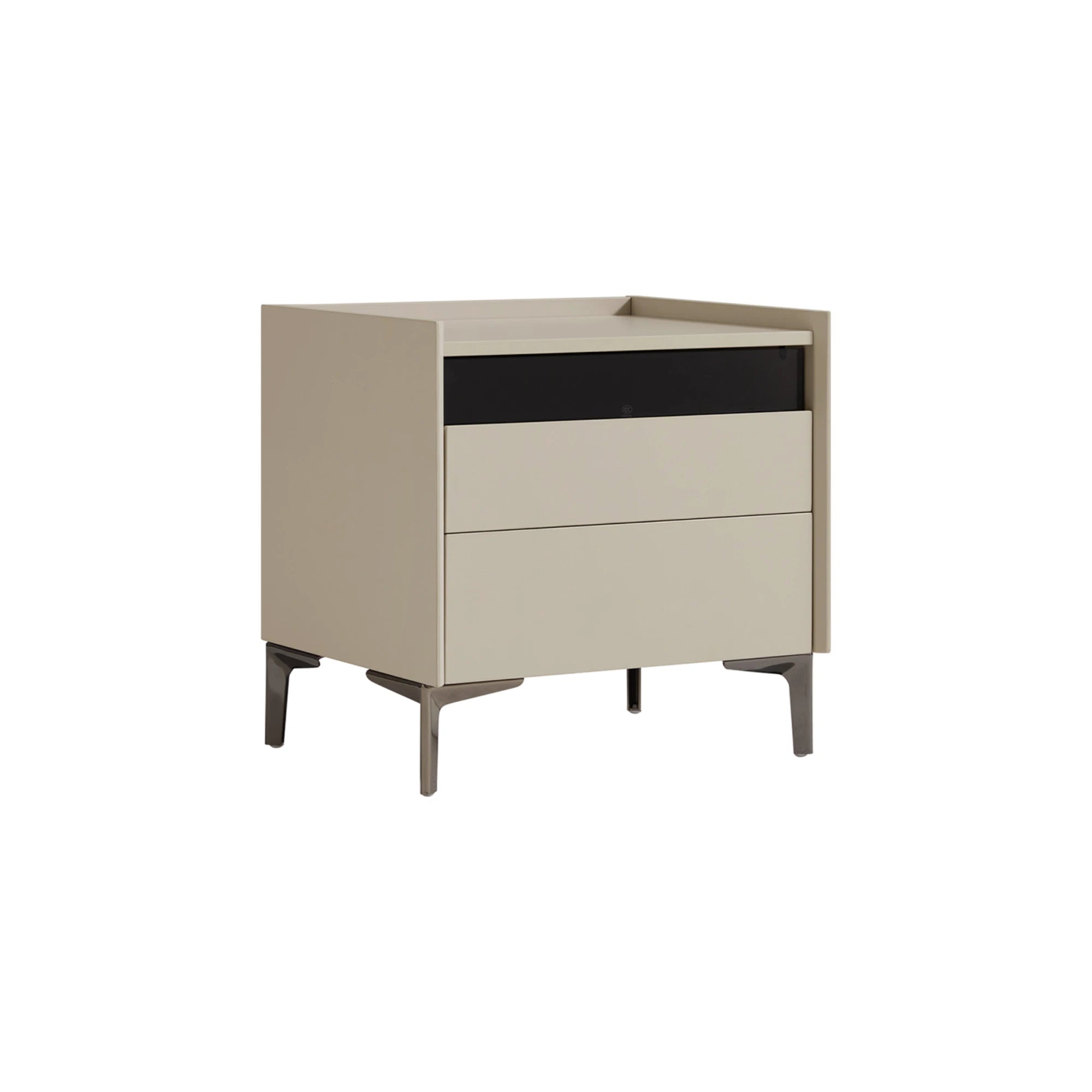 Linspire Vanko Leathaire Global Queen Bed Frame & Bedside Table Set