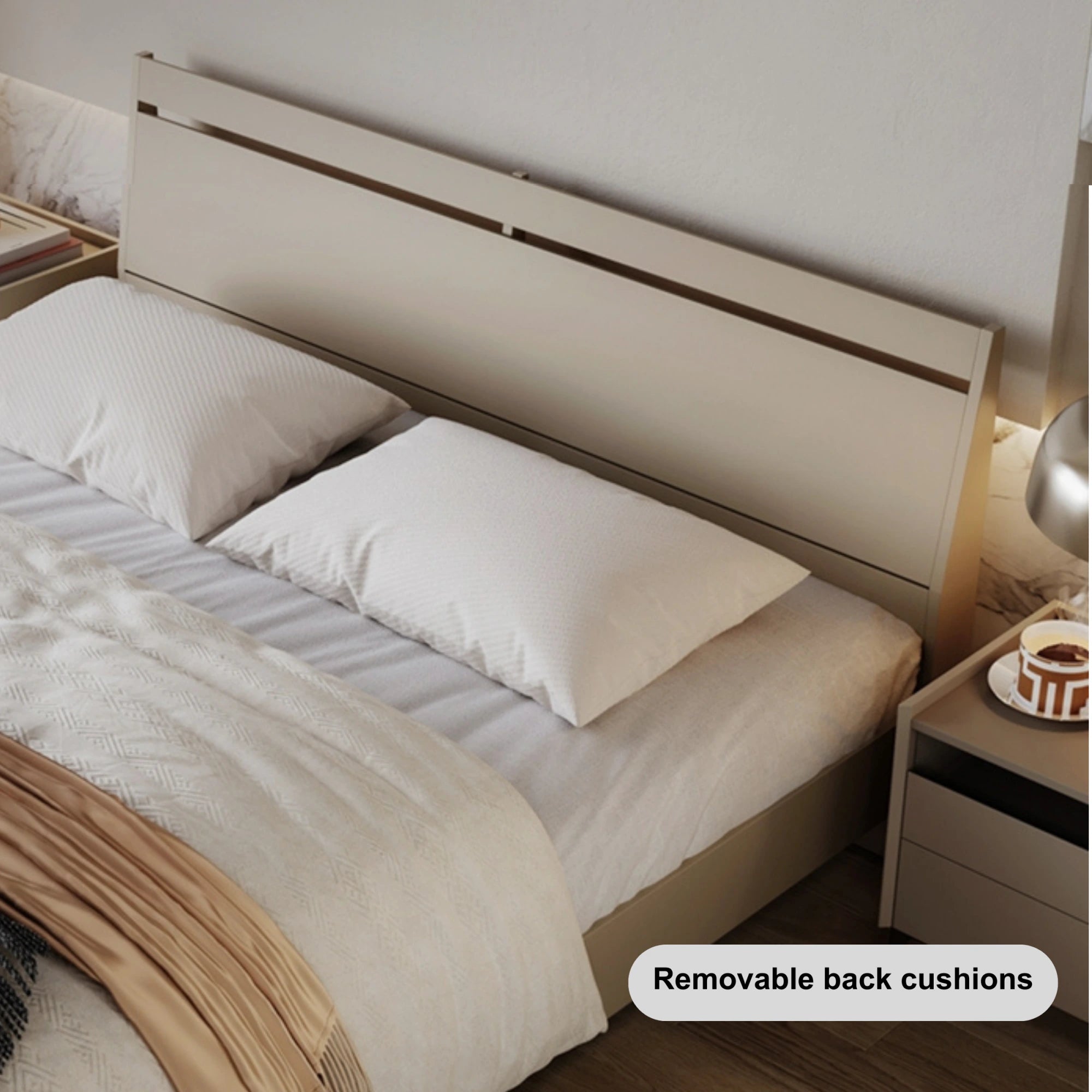 Linspire Vanko Leathaire NZ Super King Bed Frame & Bedside Table Set