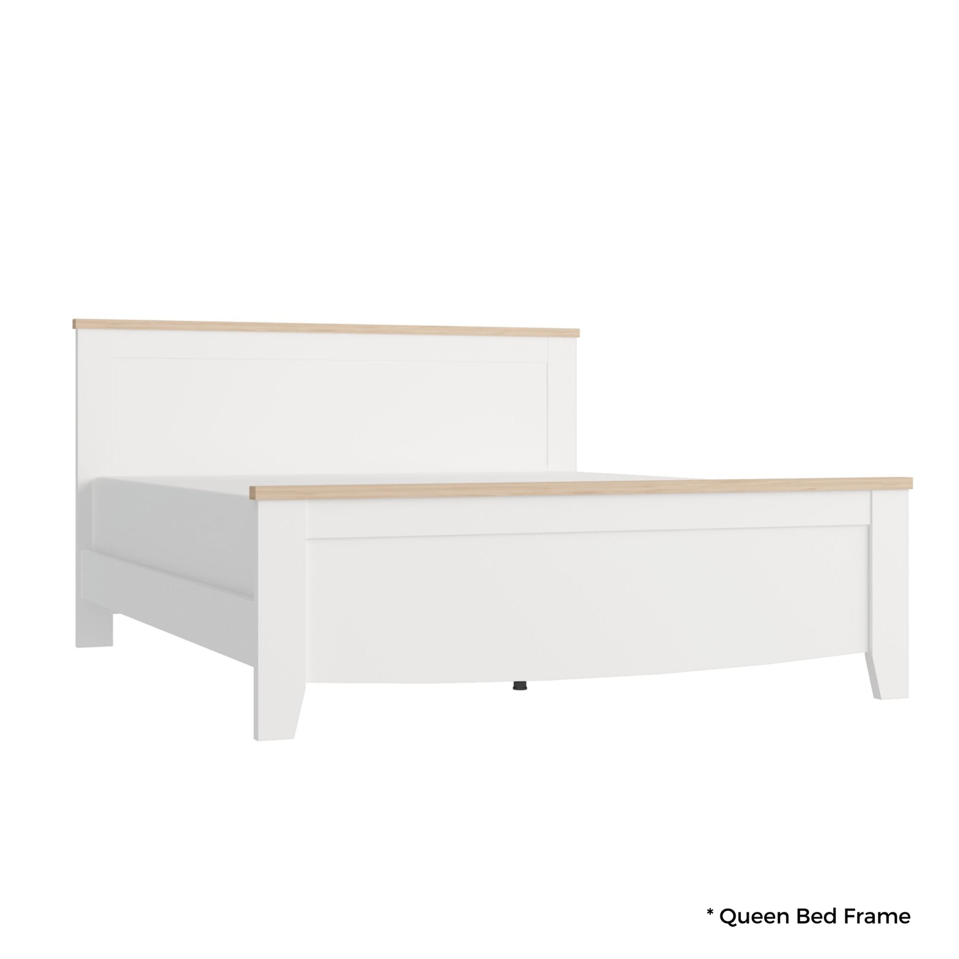 Loft Hampton Bed Frame, Creamy White, Natural Wood