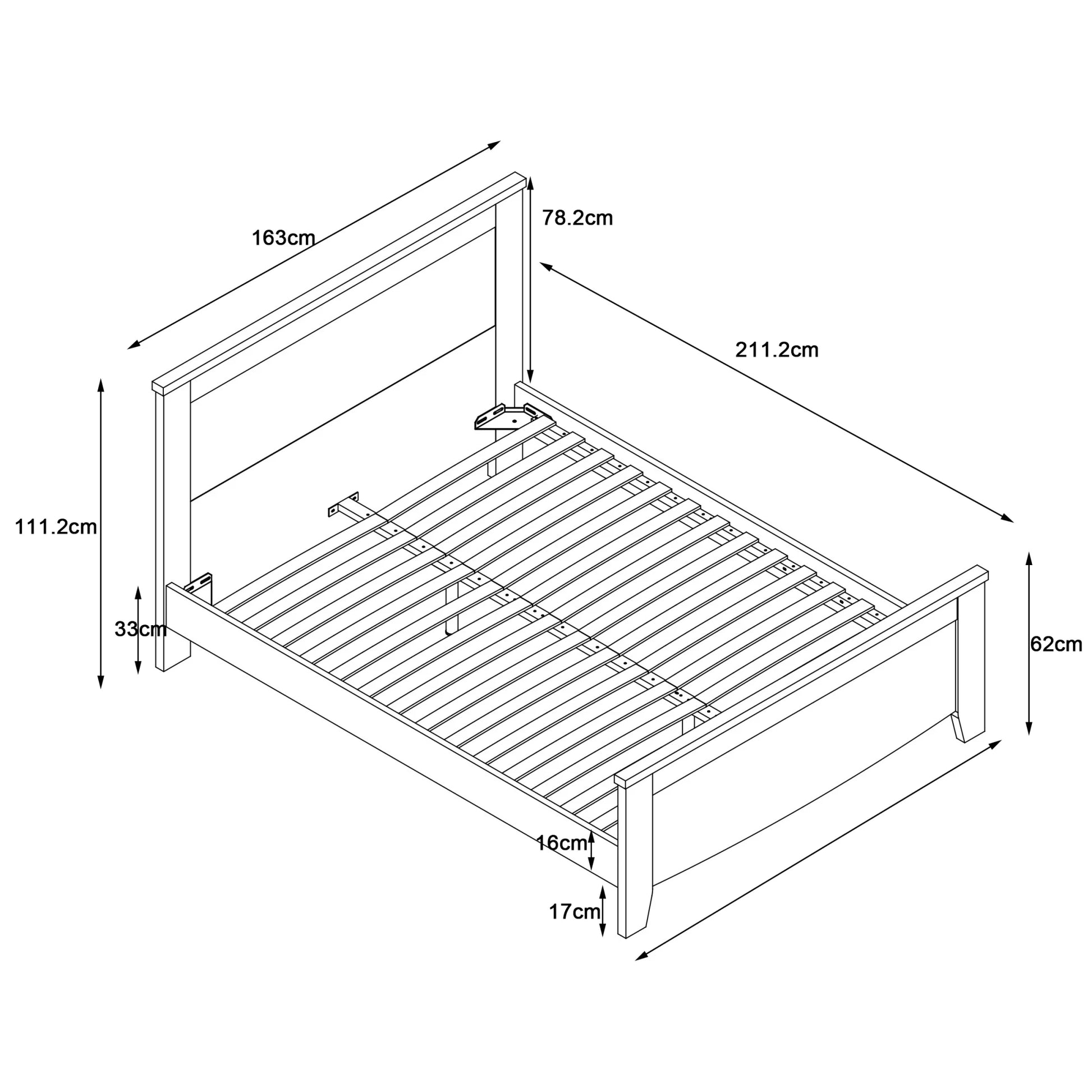 Loft Hampton Bed Frame, Creamy White, Natural Wood