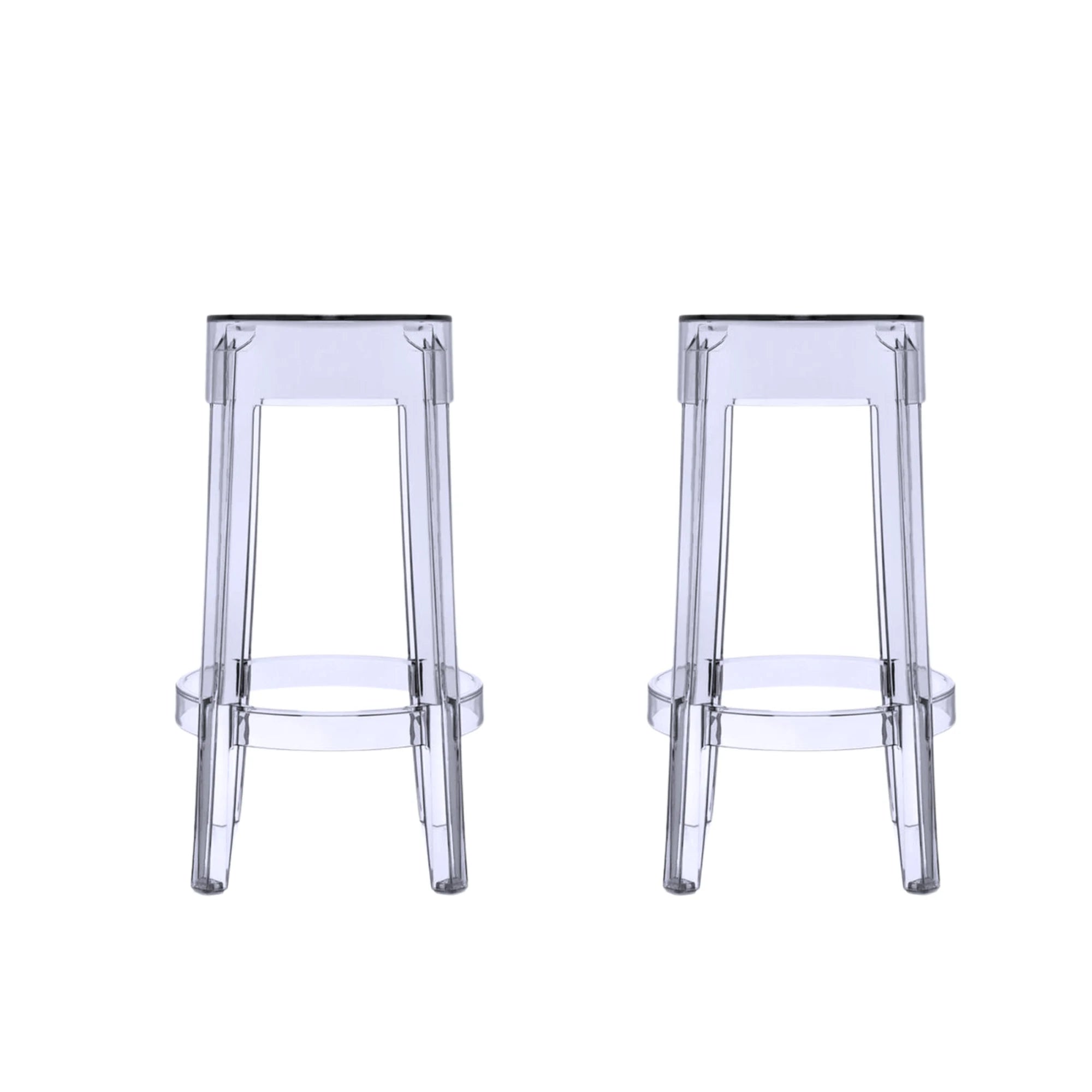 MODE Philippe Starck Charles Ghost Bar Stool Replica 65cm, Set of 2