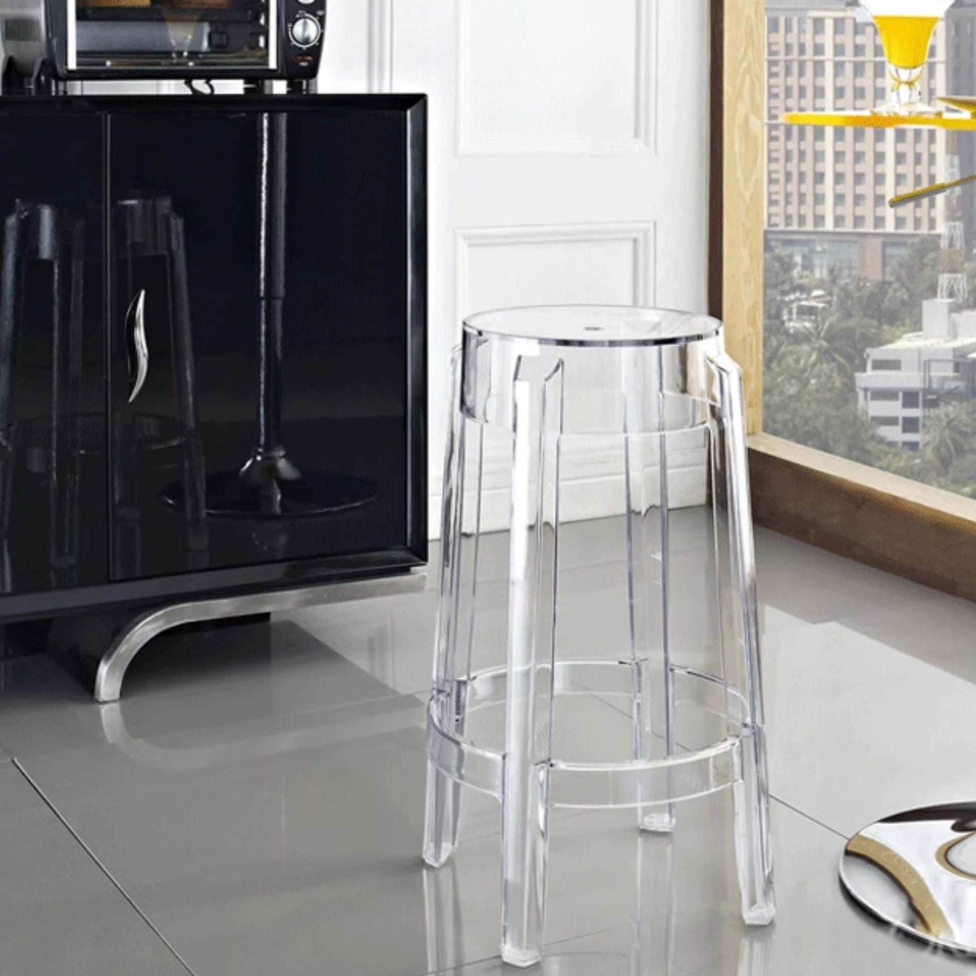 MODE Philippe Starck Charles Ghost Bar Stool Replica 65cm, Set of 2