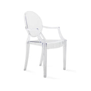 MODE Philippe Starck Louis Ghost Chair with Arms Replica, Transparent