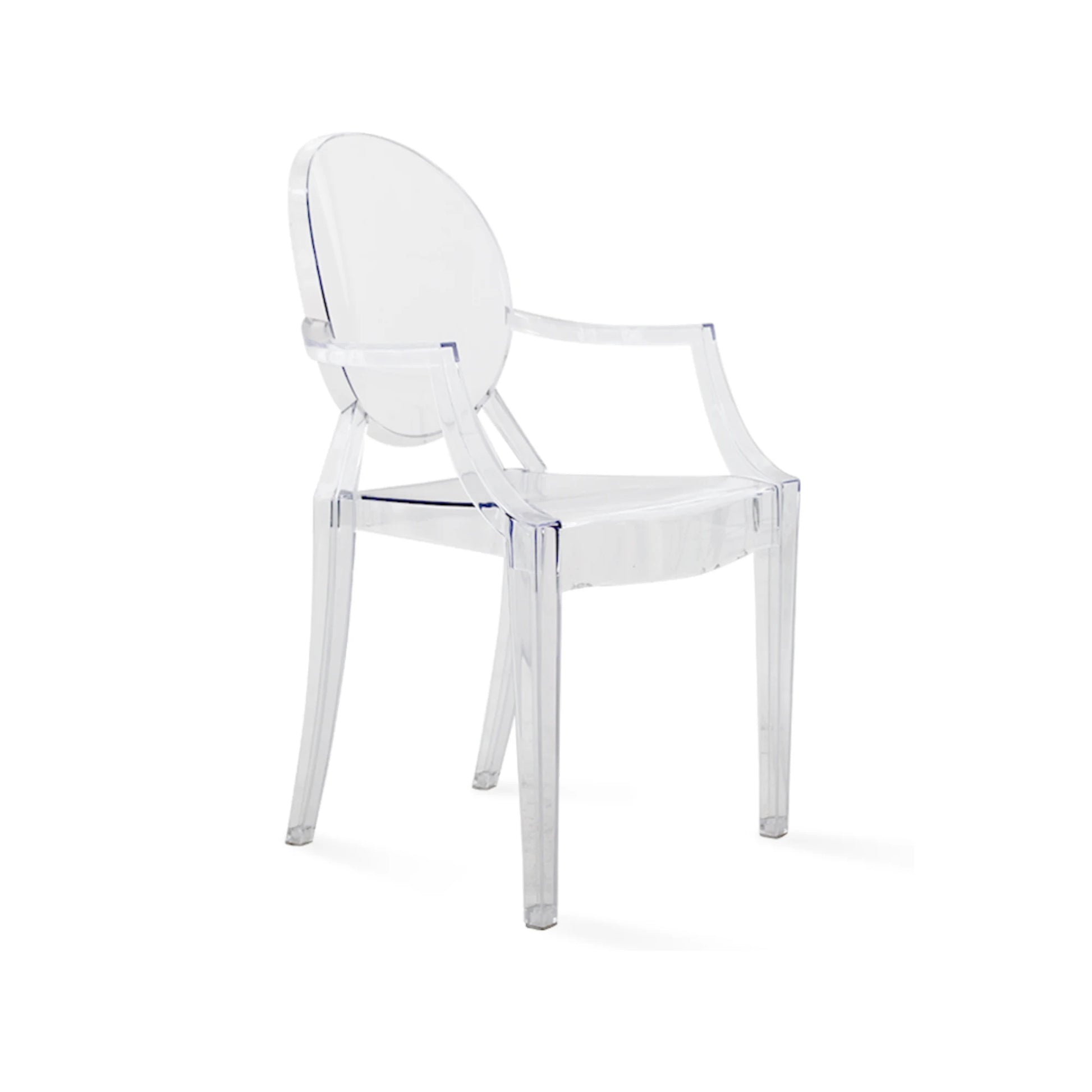 MODE Philippe Starck Louis Ghost Chair with Arms Replica, Transparent