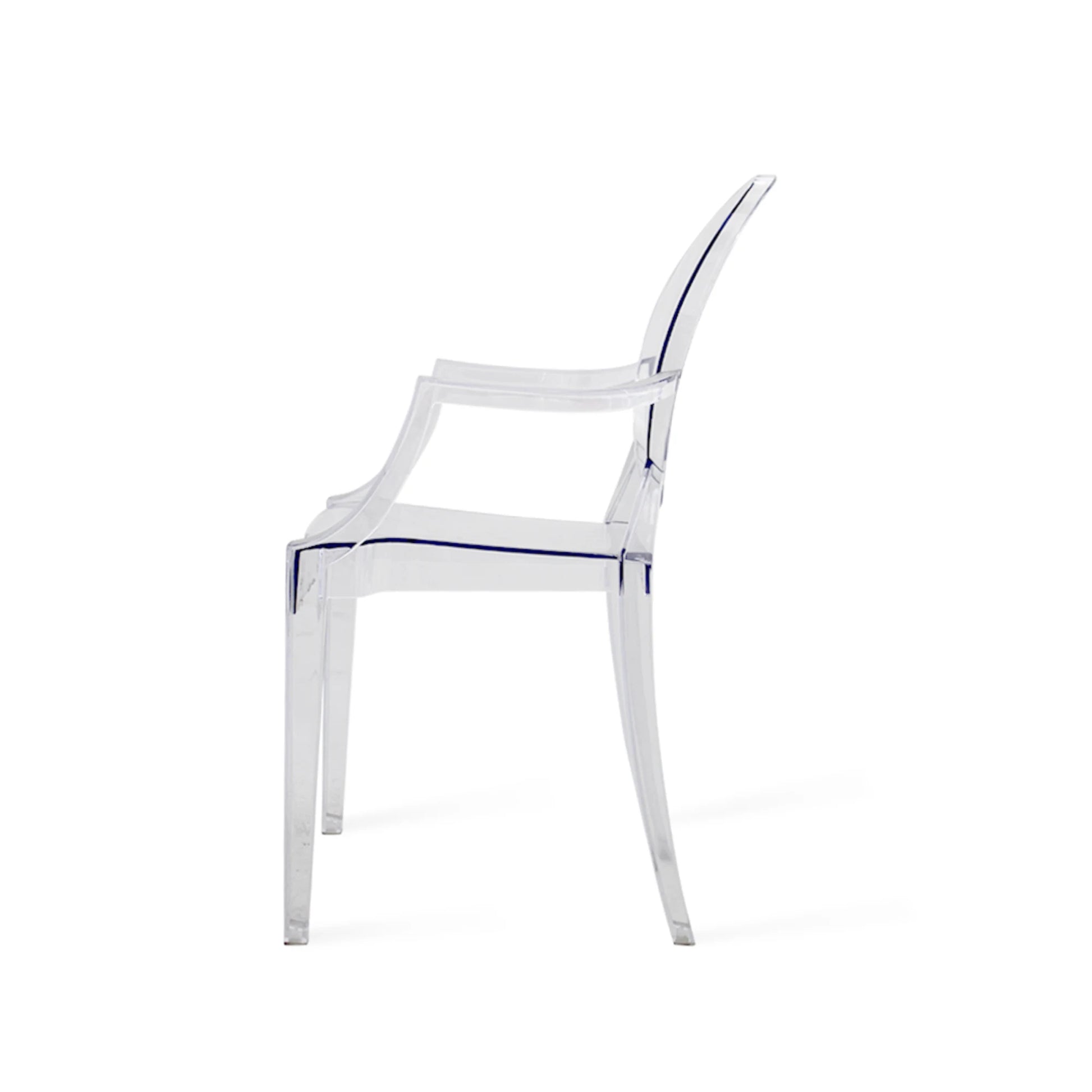 MODE Philippe Starck Louis Ghost Chair with Arms Replica, Transparent