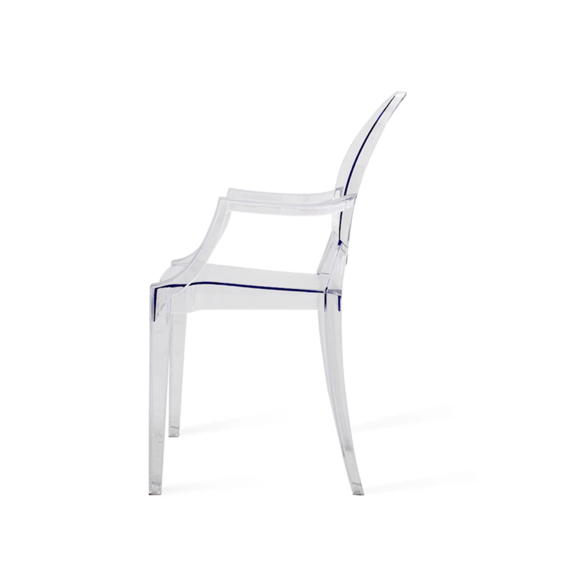 MODE Philippe Starck Louis Ghost Chair with Arms Replica, Transparent
