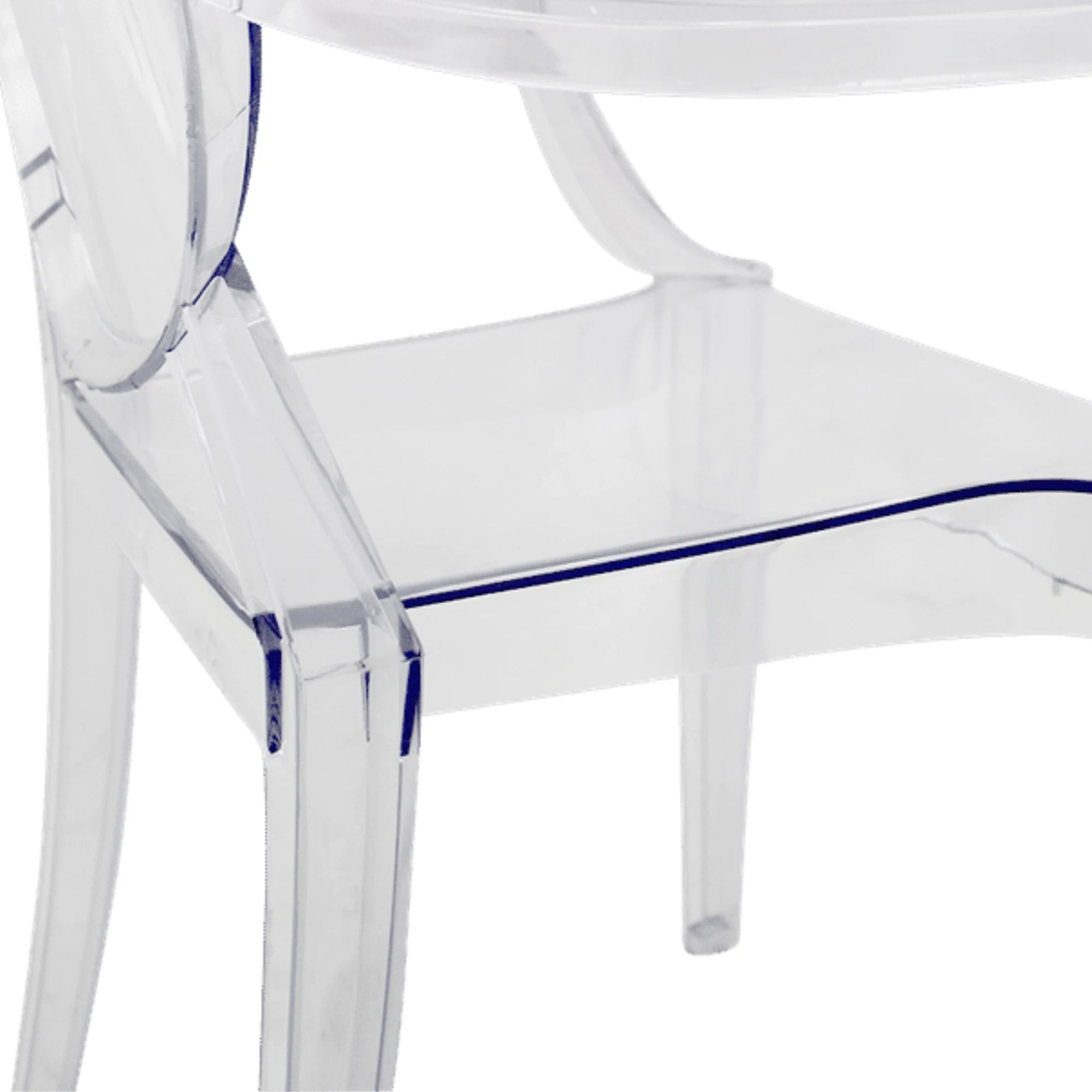 MODE Philippe Starck Louis Ghost Chair with Arms Replica, Transparent