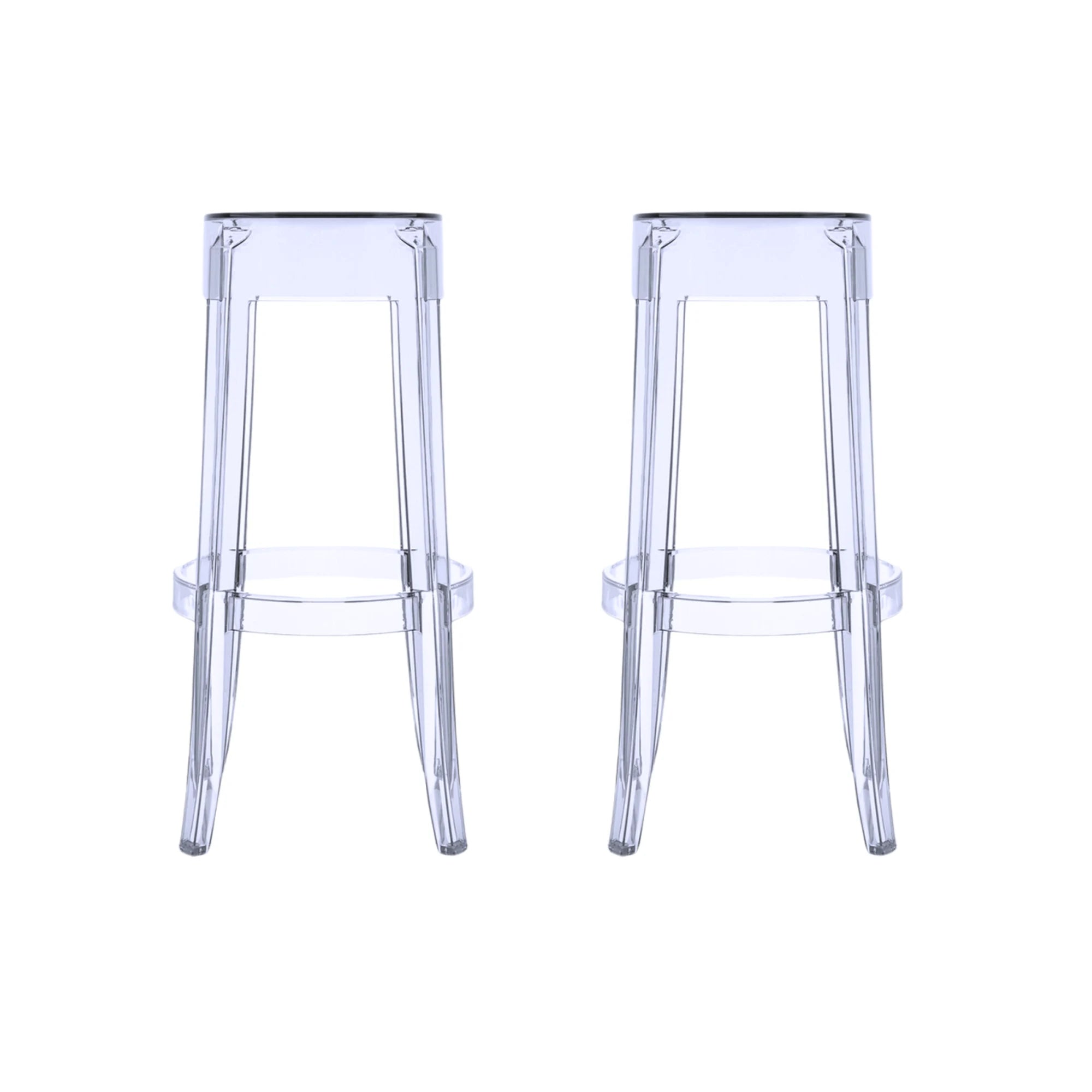 MODE Philippe Starck Charles Ghost Bar Stool Replica 75cm, Set of 2