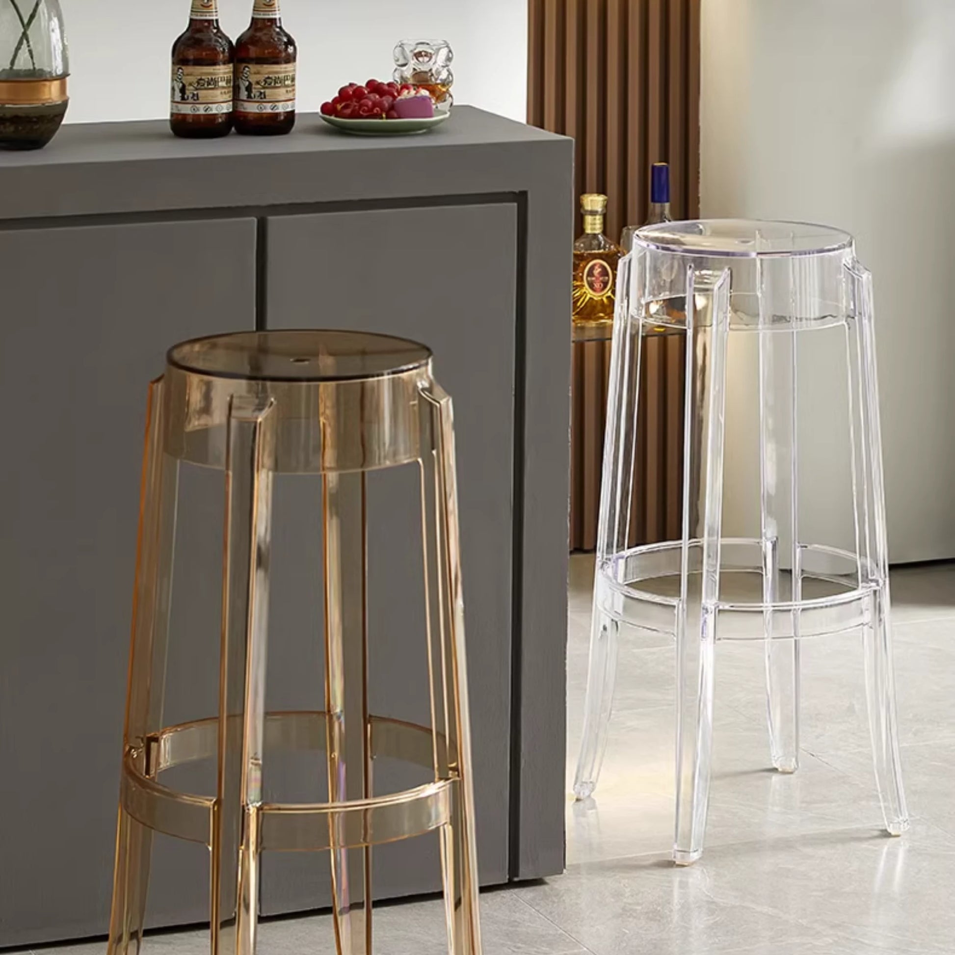 MODE Philippe Starck Charles Ghost Bar Stool Replica 75cm, Set of 2