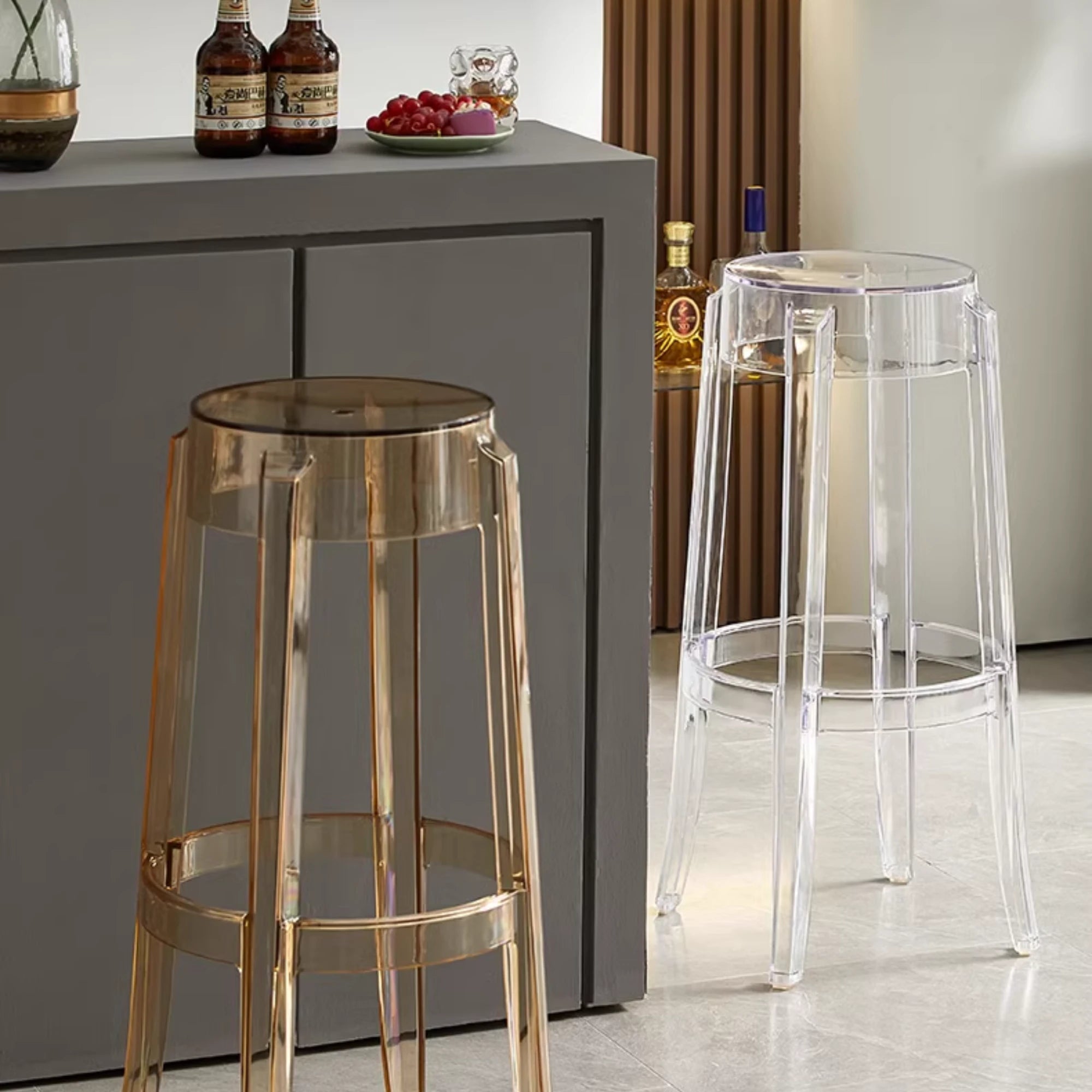 MODE Philippe Starck Charles Ghost Bar Stool Replica 75cm, Set of 2
