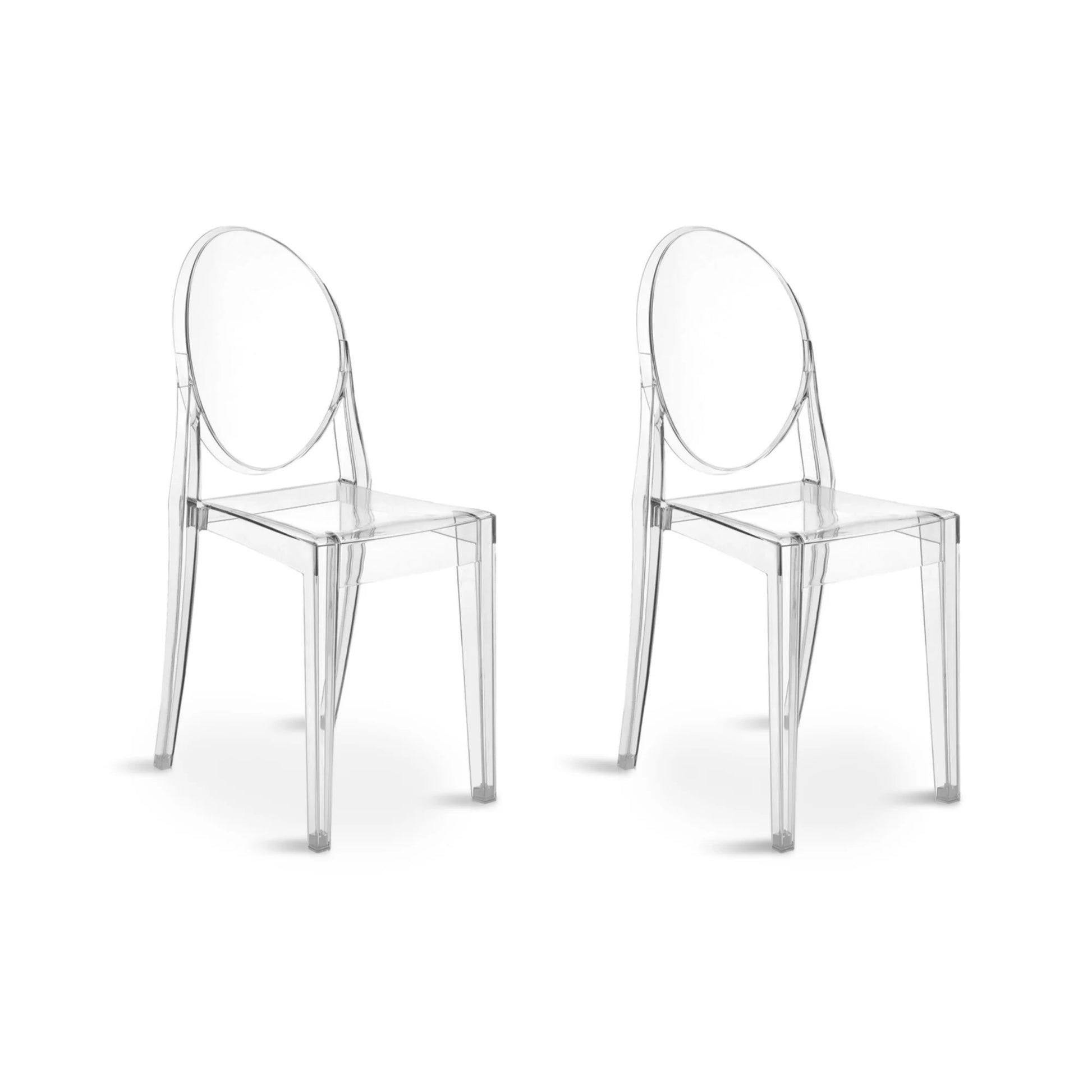 MODE Philippe Starck Victoria Armless Ghost Chair Replica, Set of 2