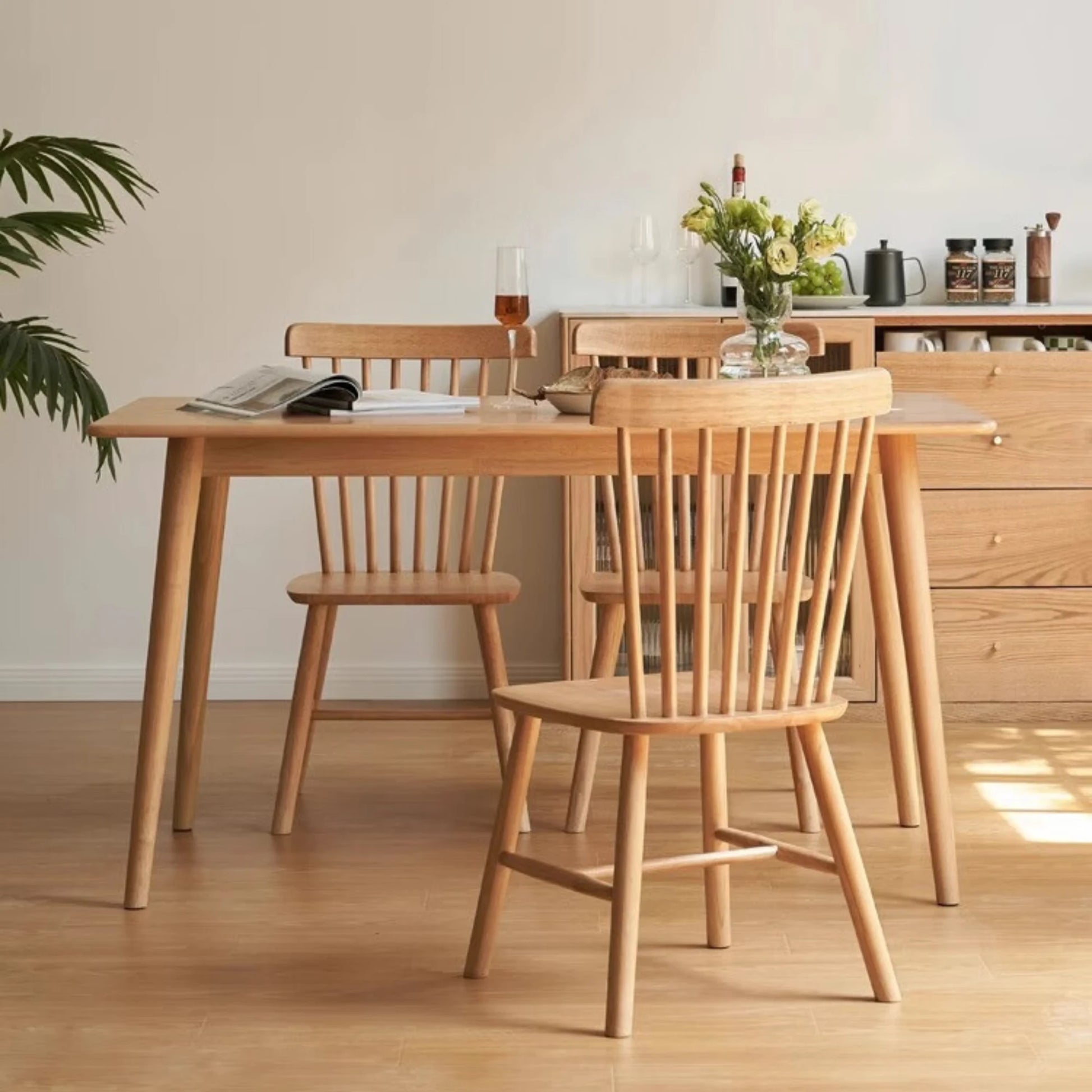 MODE Ton Ironica Dining Chair Replica, Natural Wood, Set of 2