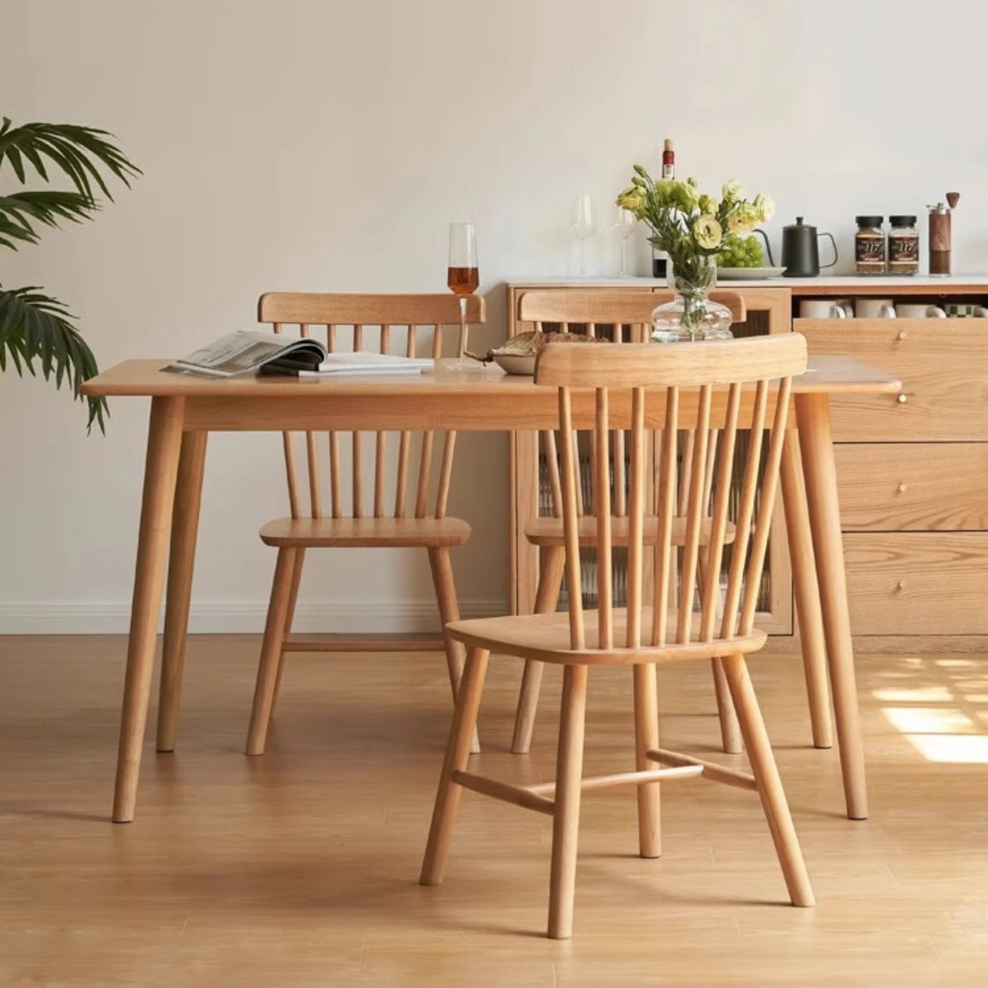 MODE Ton Ironica Dining Chair Replica, Natural Wood, Set of 2