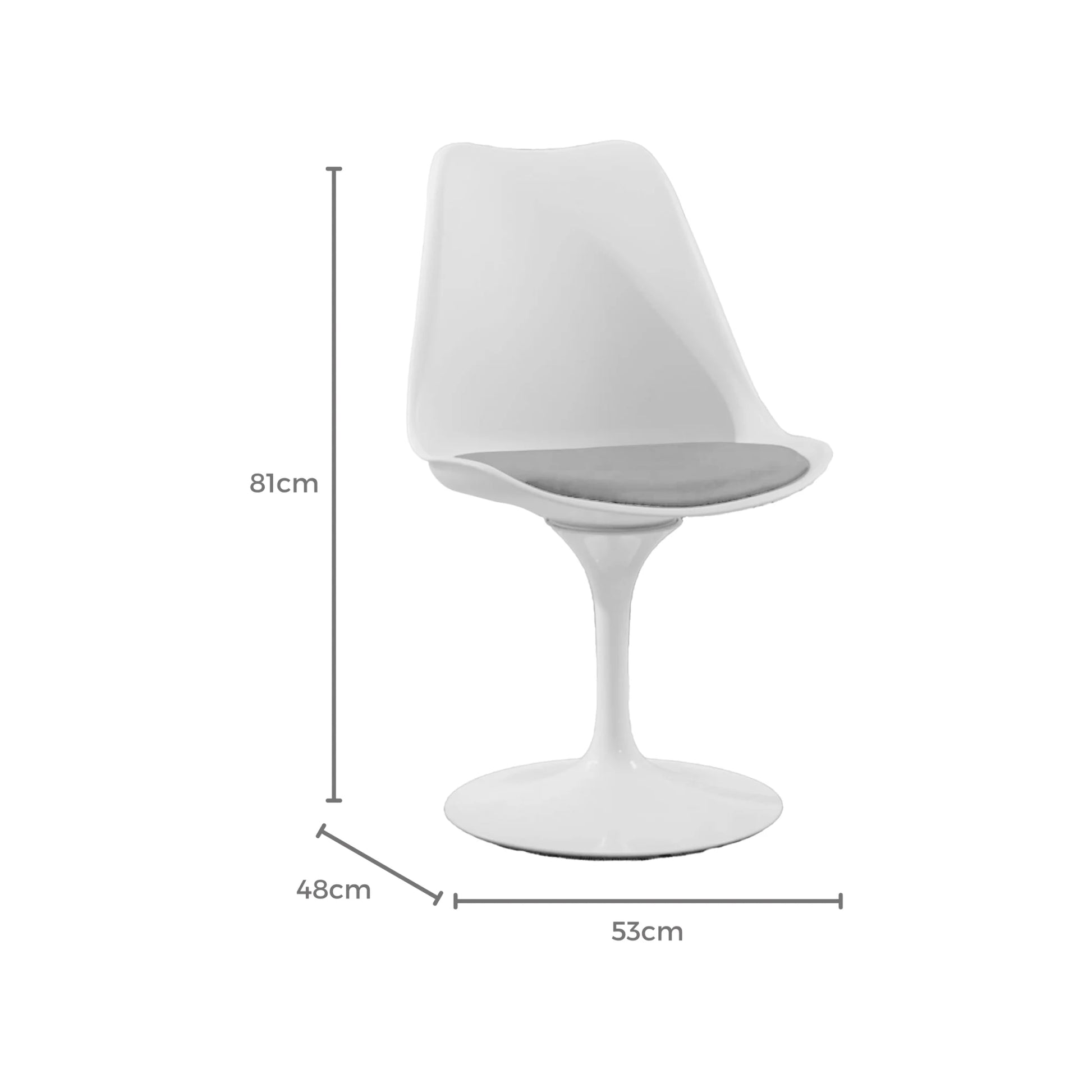 MODE Eero Saarinen Tulip Chair Replica, Red & White