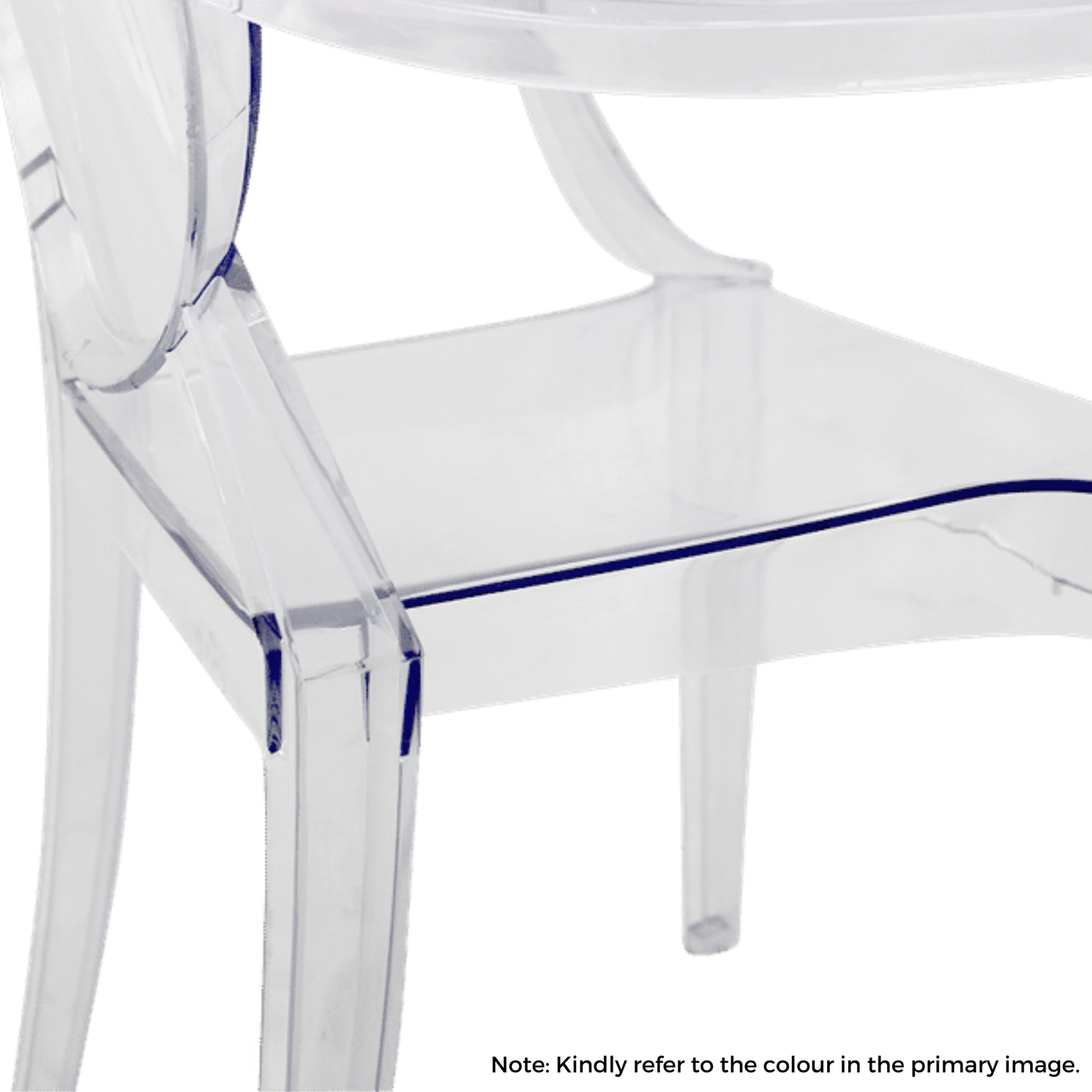 MODE Philippe Starck Louis Ghost Chair with Arms Replica, Smoky Black