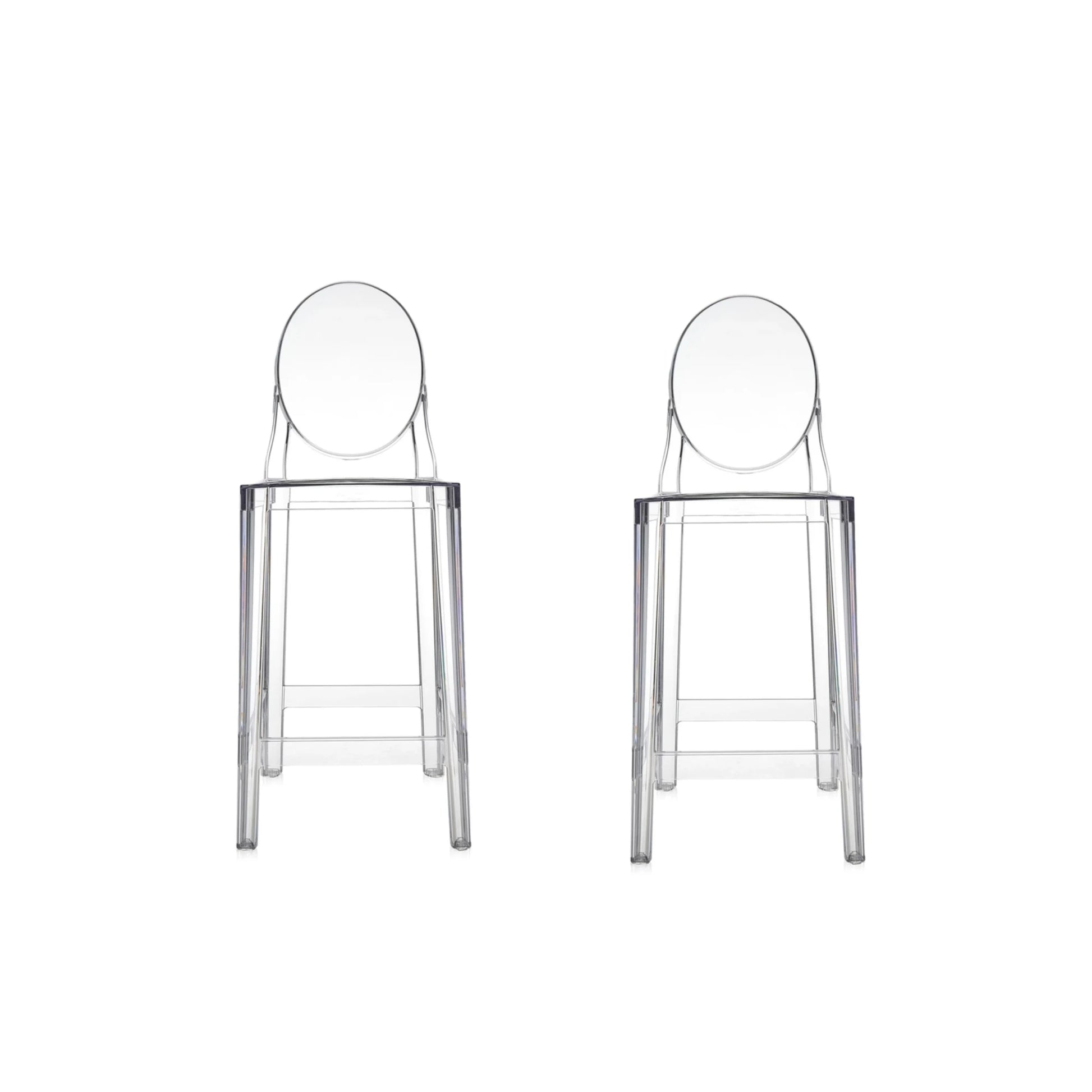 MODE Philippe Starck Victoria Ghost Bar Stool With Back Replica, Set of 2