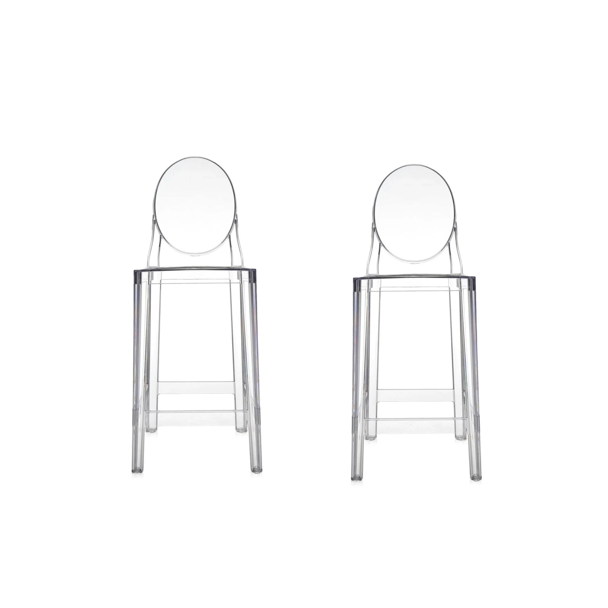 MODE Philippe Starck Victoria Ghost Bar Stool With Back Replica, Set of 2