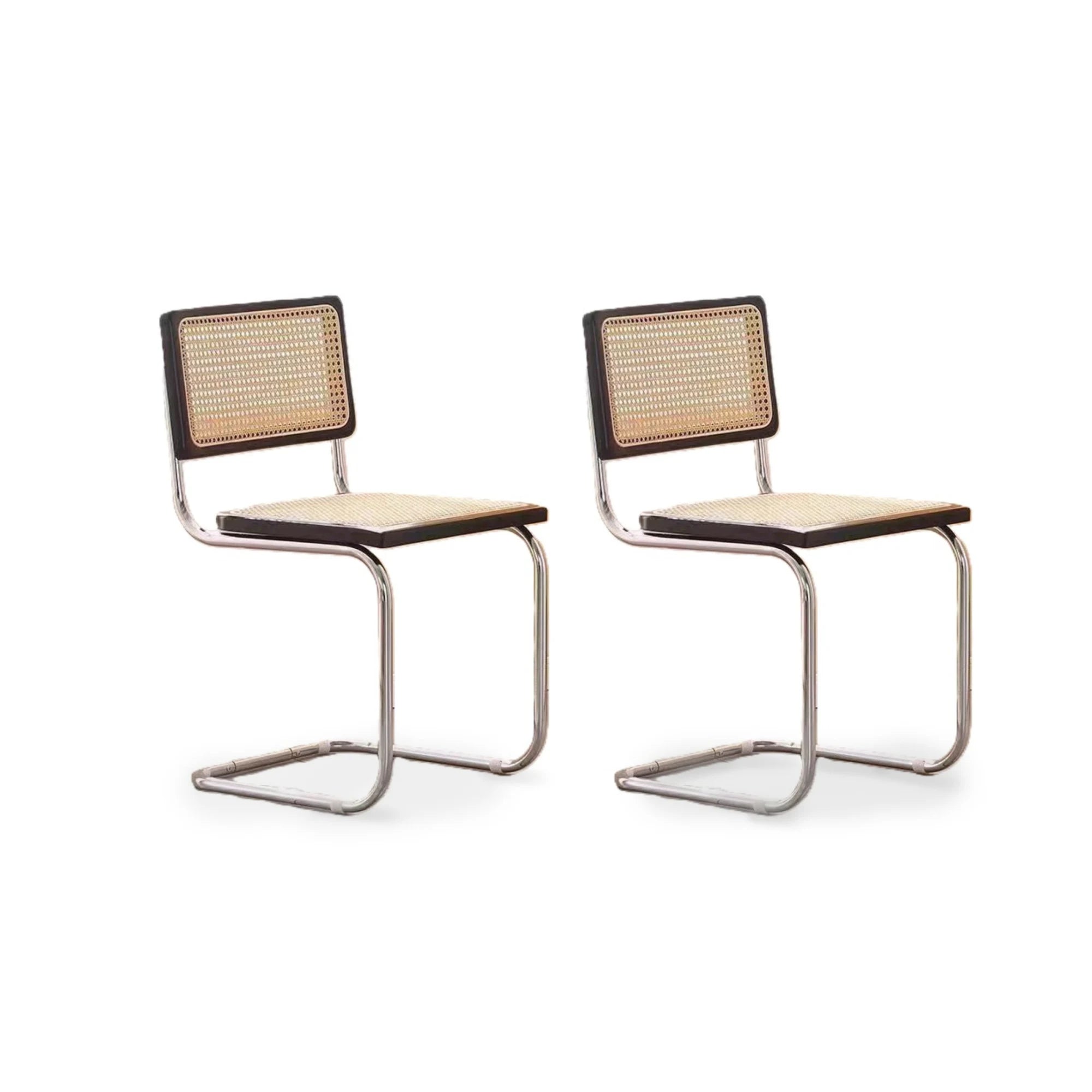 MODE Marcel Breuer Cesca Cane Dining Chair Replica, Black, Set of 2