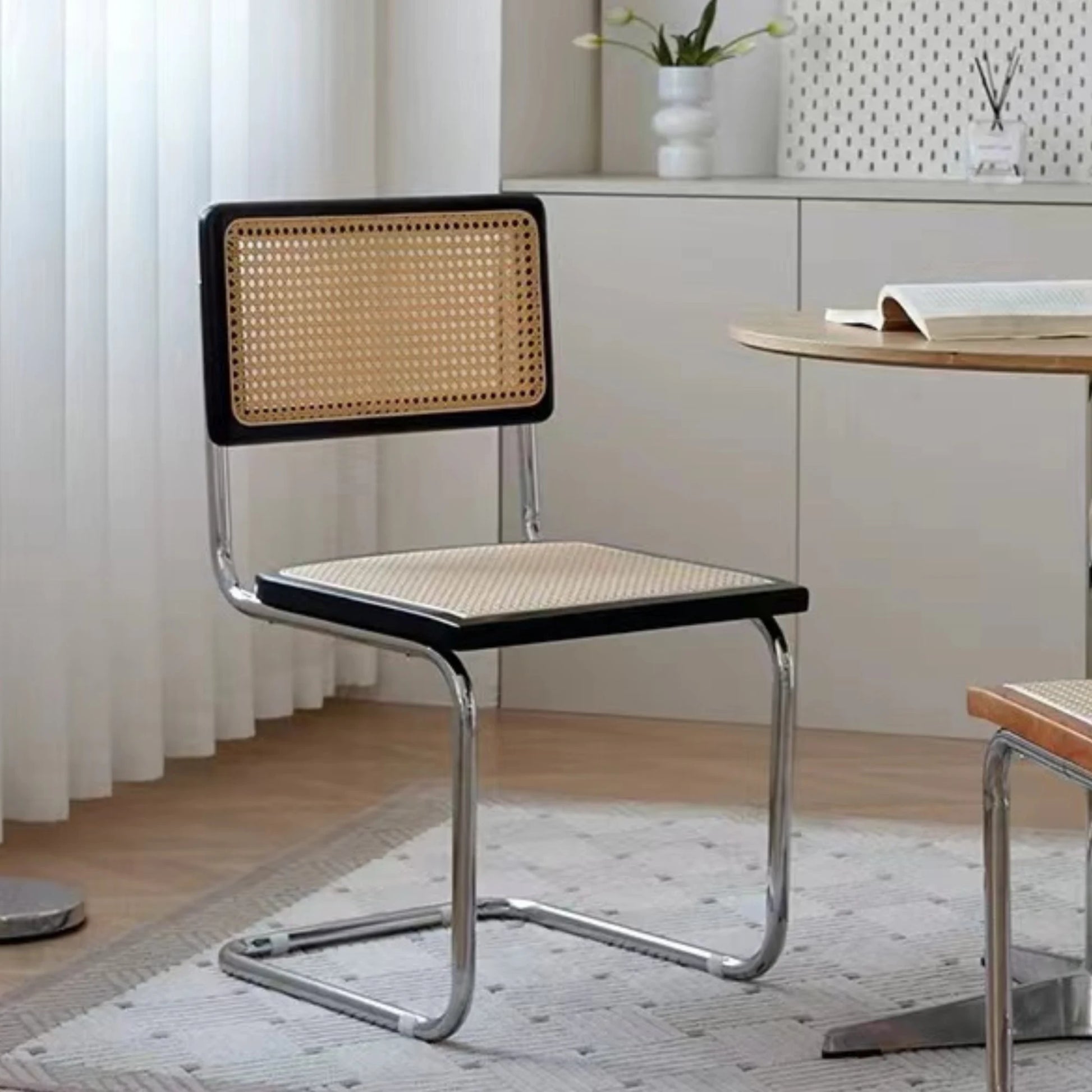 MODE Marcel Breuer Cesca Cane Dining Chair Replica, Black, Set of 2