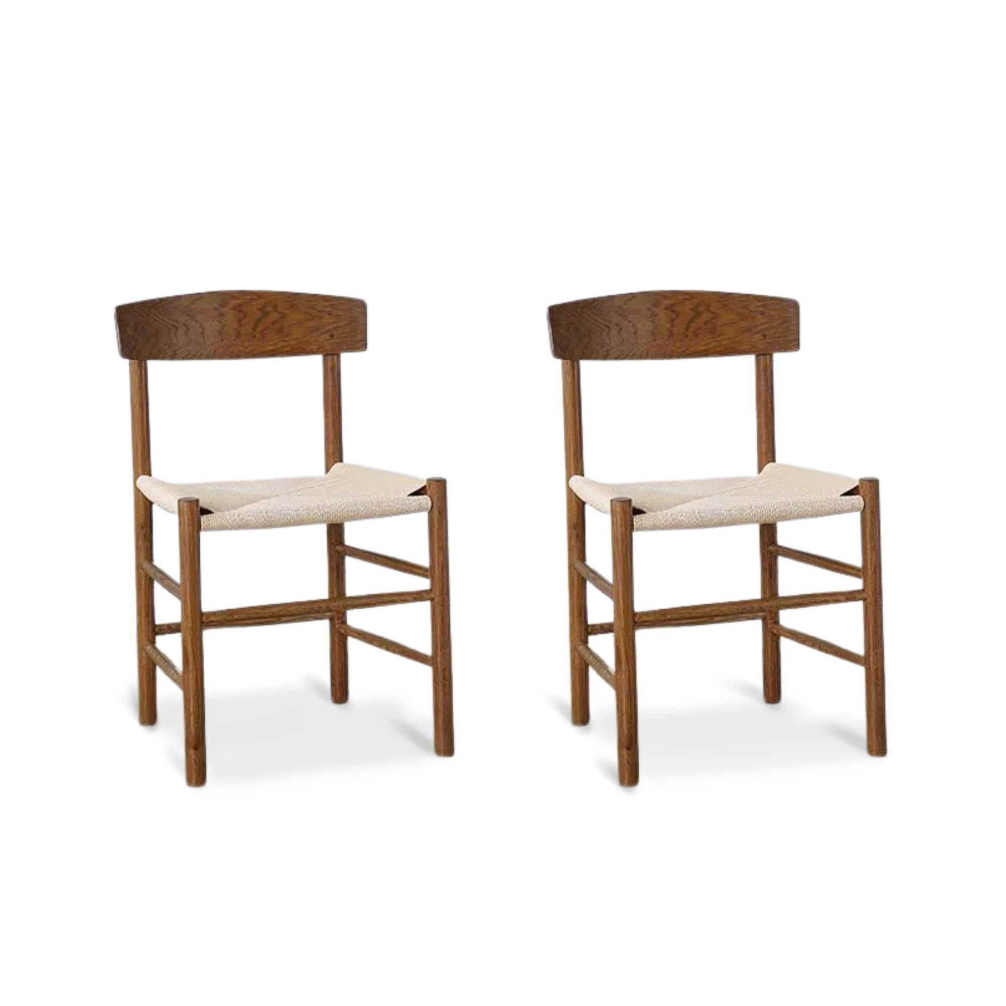 MODE Borge Mogensen Shaker Chair J39 Replica, Dark Wood, Set of 2