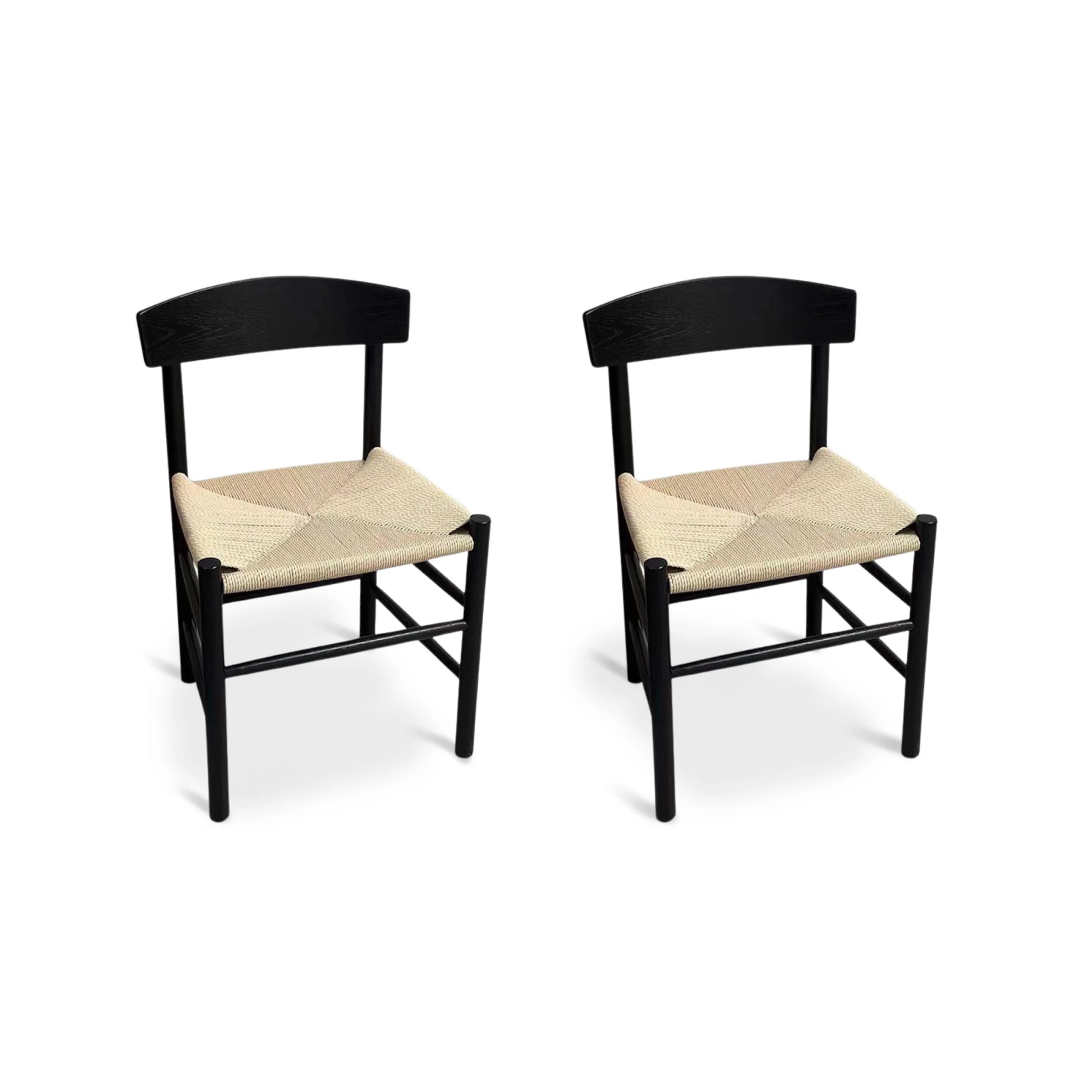 MODE Borge Mogensen Shaker Chair J39 Replica, Black, Set of 2