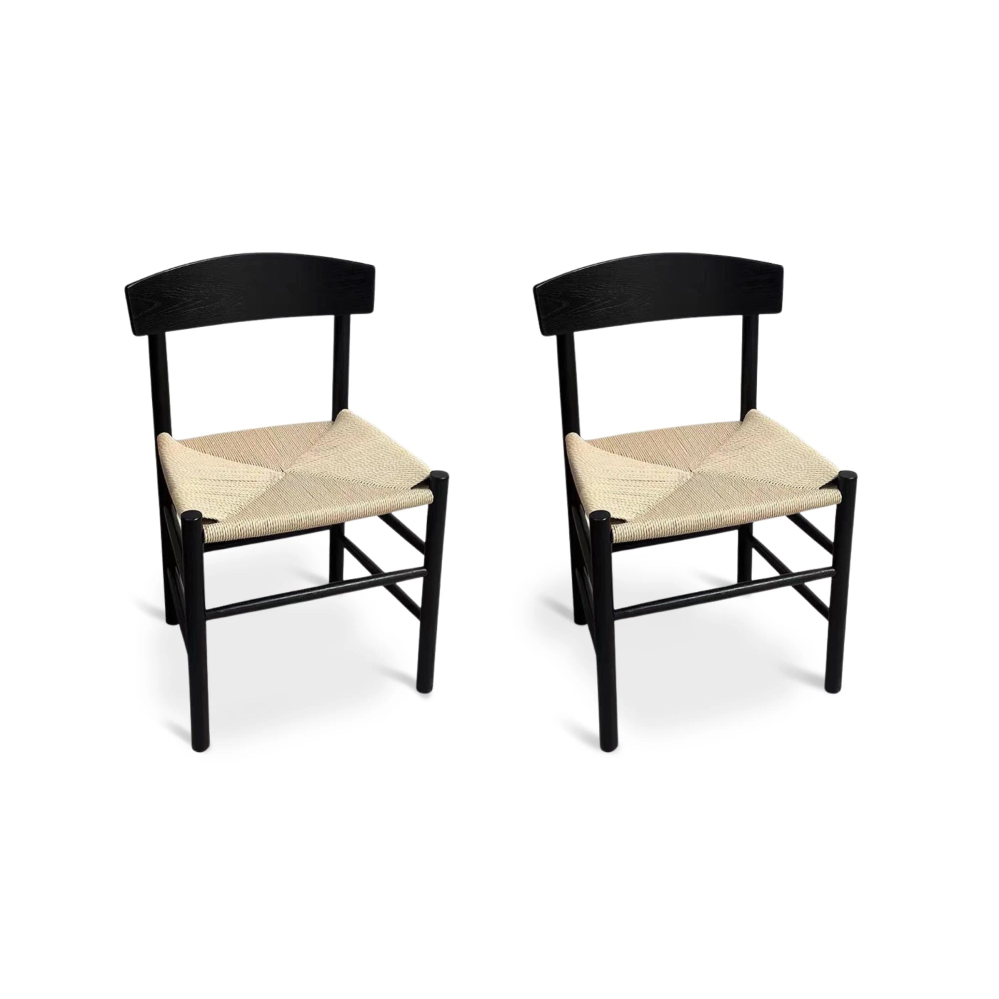 MODE Borge Mogensen Shaker Chair J39 Replica, Black, Set of 2