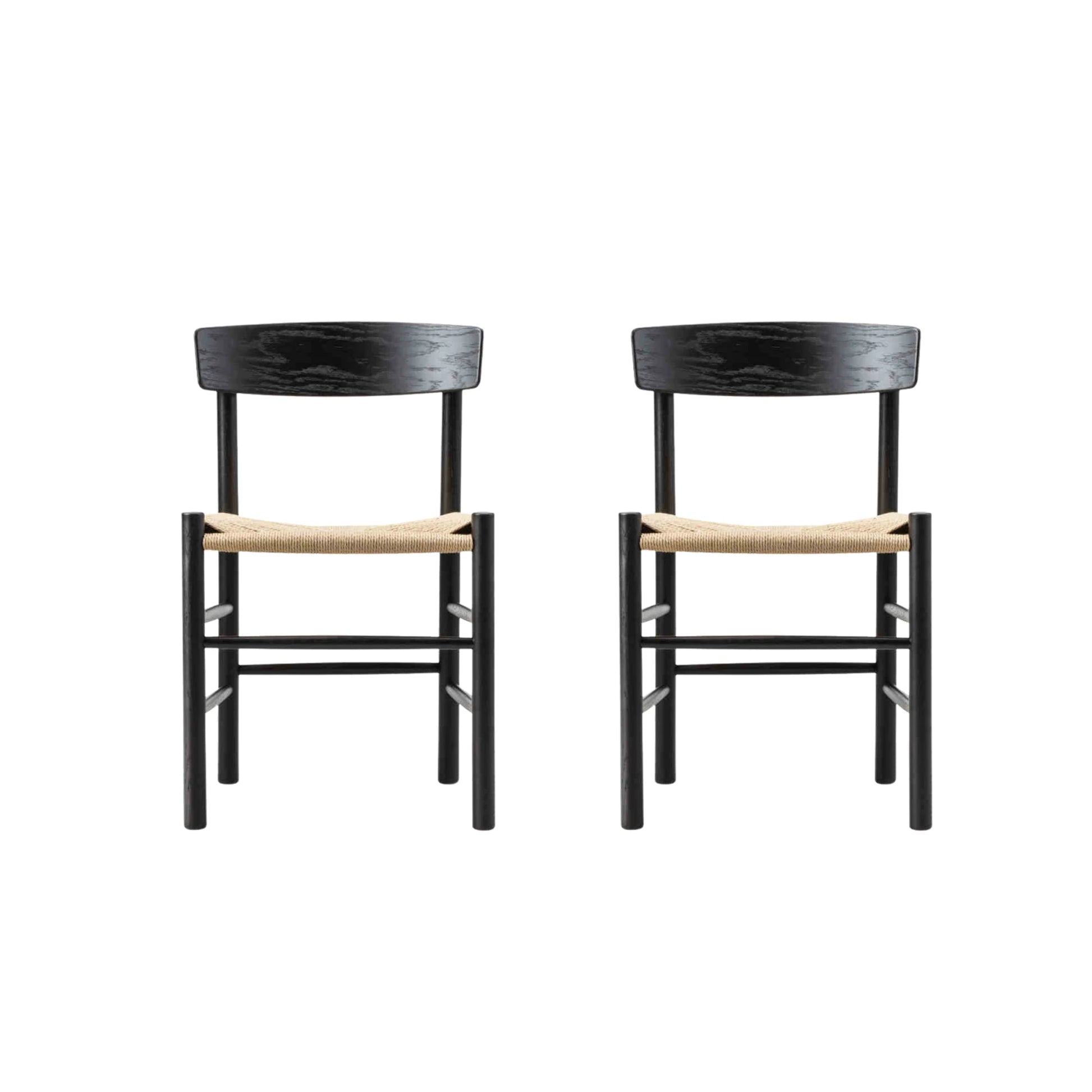 MODE Borge Mogensen Shaker Chair J39 Replica, Black, Set of 2