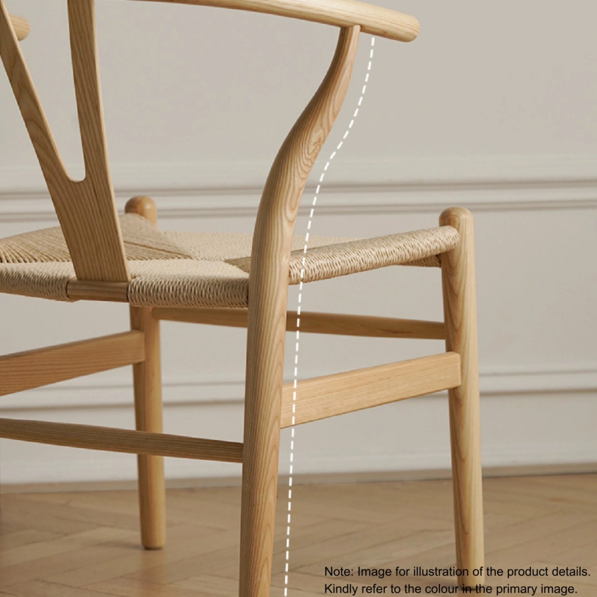 MODE Hans Wegner Wishbone Dining Chair CH24 Replica, Dark Wood, Set of 2