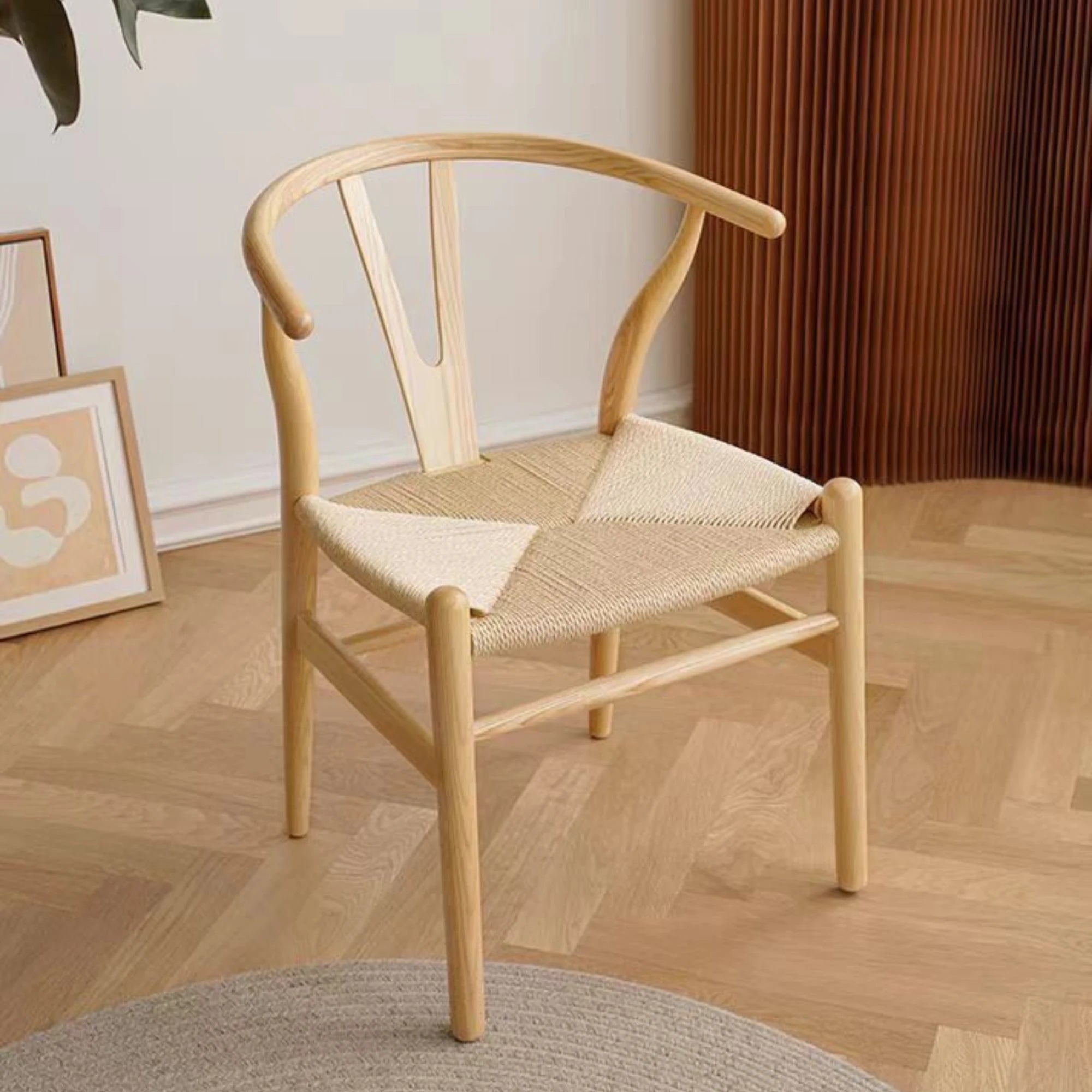 MODE Hans Wegner Wishbone Dining Chair CH24 Replica, Natural Wood, Set of 2