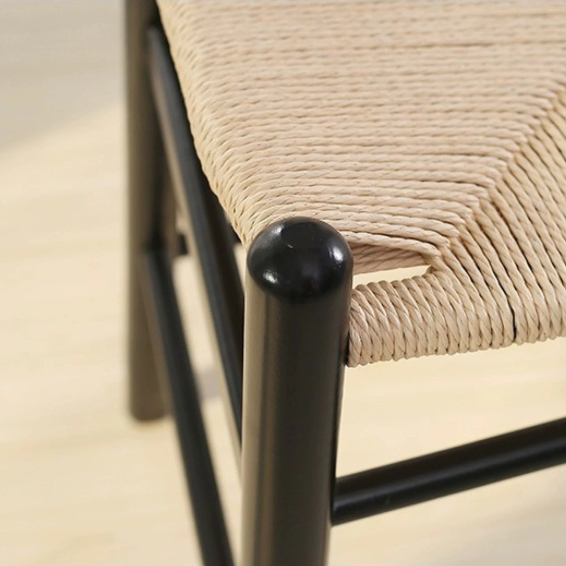 MODE Hans Wegner Wishbone Bar Stool Replica, Black, Set of 2