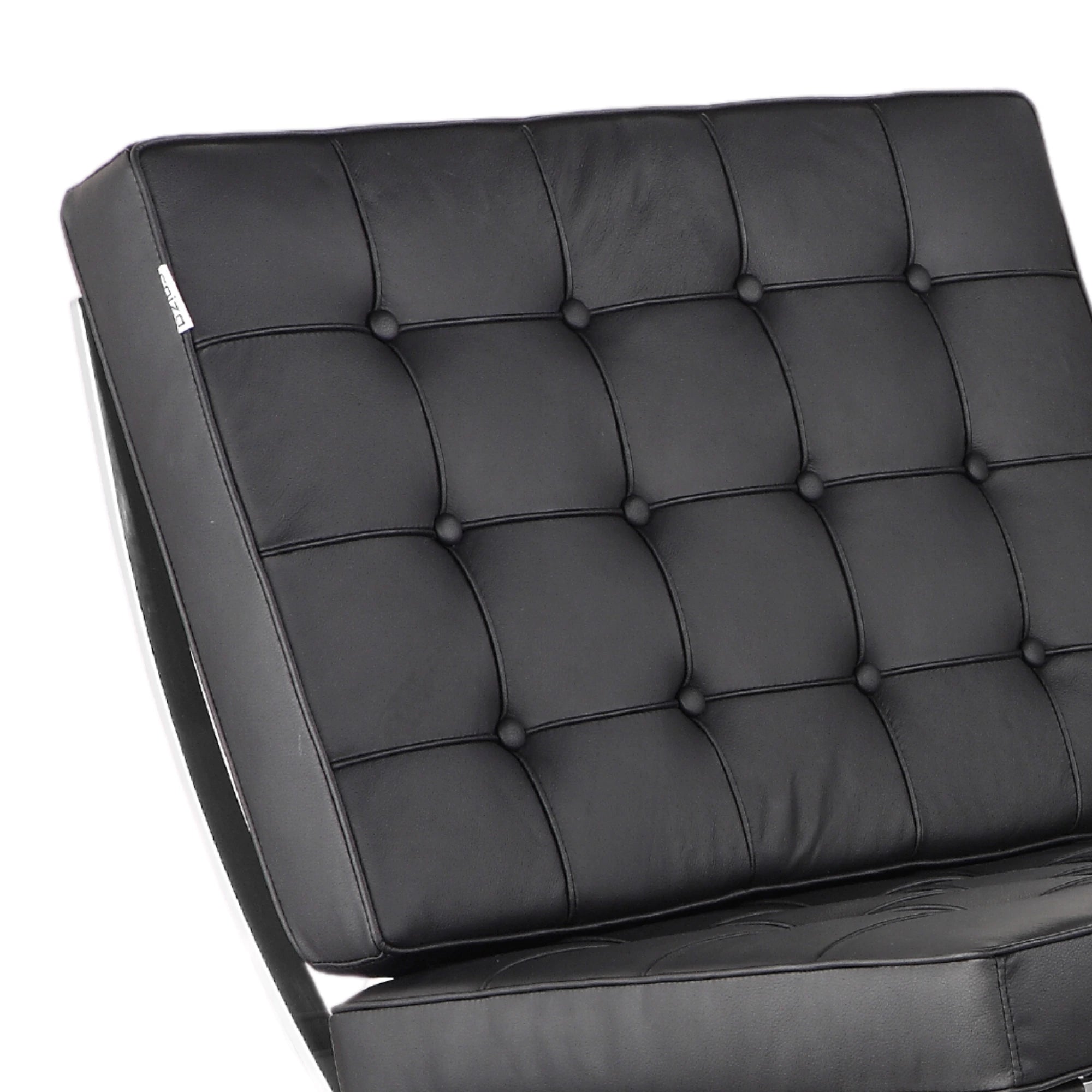 MODE Mies Van Der Rohe Barcelona Chair with Ottoman Replica, 1-Seater