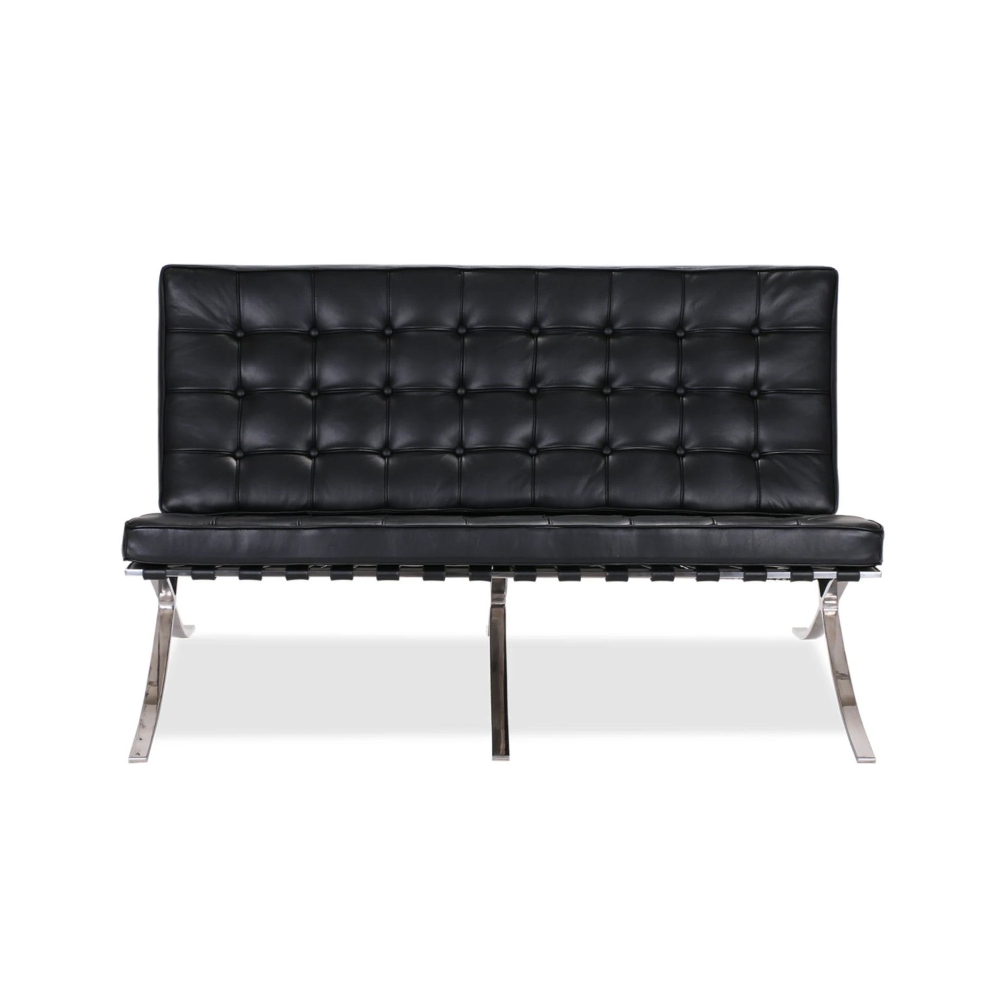 MODE Mies Van Der Rohe Barcelona Chair with Ottoman Replica, 2-Seater