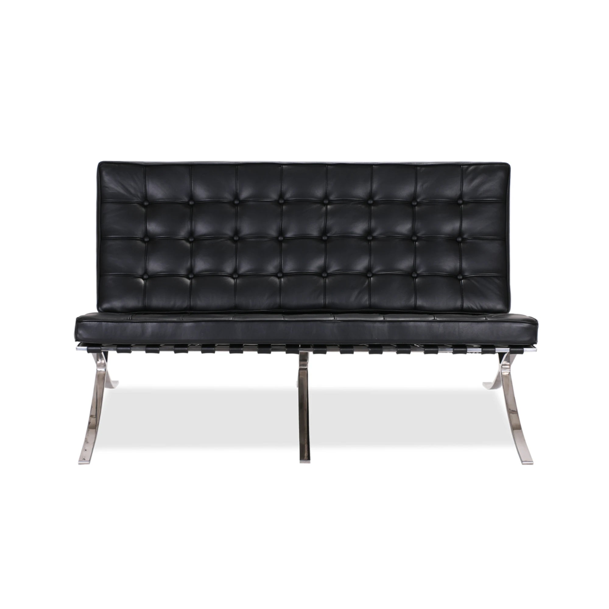 MODE Mies Van Der Rohe Barcelona Chair with Ottoman Replica, 2-Seater