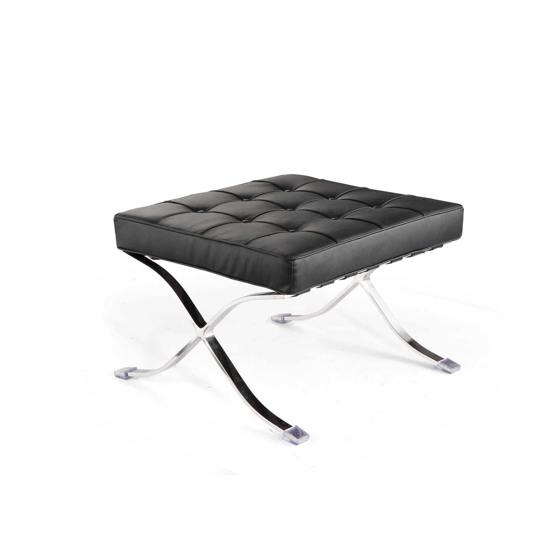 MODE Mies Van Der Rohe Barcelona Chair with Ottoman Replica, 2-Seater