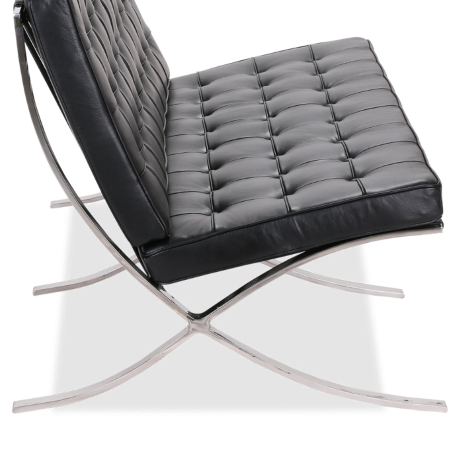 MODE Mies Van Der Rohe Barcelona Chair with Ottoman Replica, 2-Seater